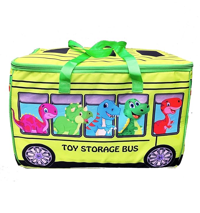 ECHO BOOMERS Dino Print Toy Storage Box with Lid & Laundry Basket for Clothes | Organizer