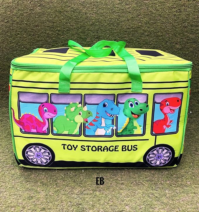 ECHO BOOMERS Dino Print Toy Storage Box with Lid & Laundry Basket for Clothes | Organizer