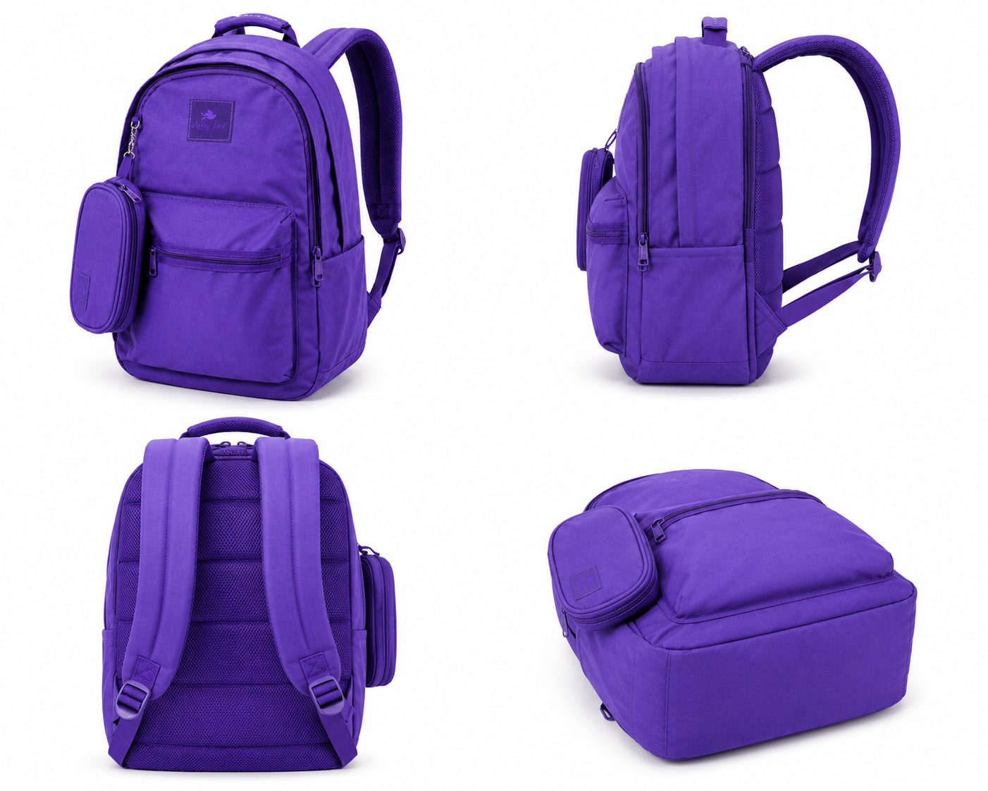 Echo Boomers Glossy Bird Everyday Backpack with Pencil Pouch| Water-Resistant Backpack for School, College, Office & Travel | Lightweight with Multiple Compartments