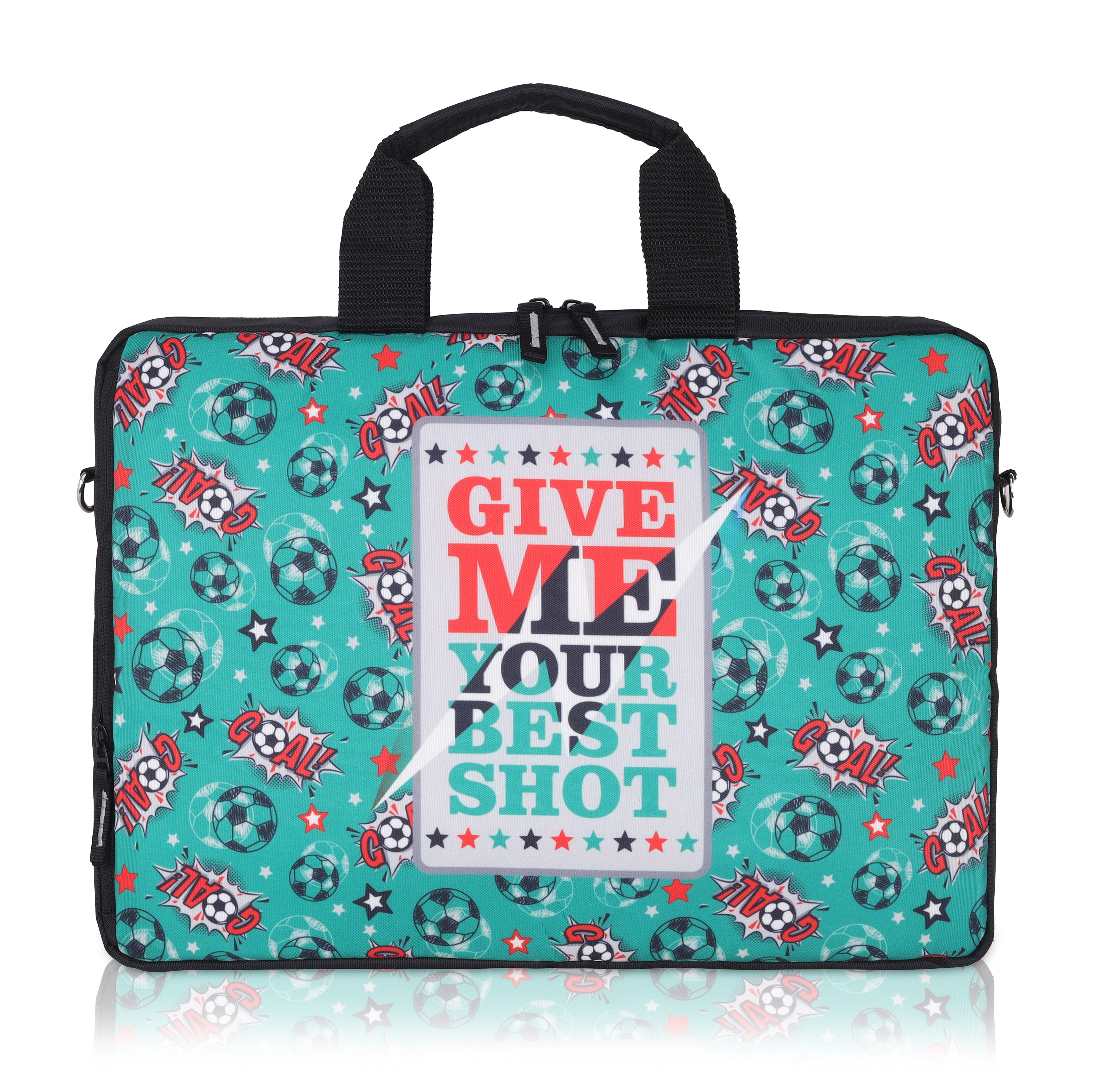 Echo Boomers "Give Me Your Best Shot" Laptop Sling Bag – 15 Inch Sports-Themed Office & School Messenger Bag for Boys & Teens