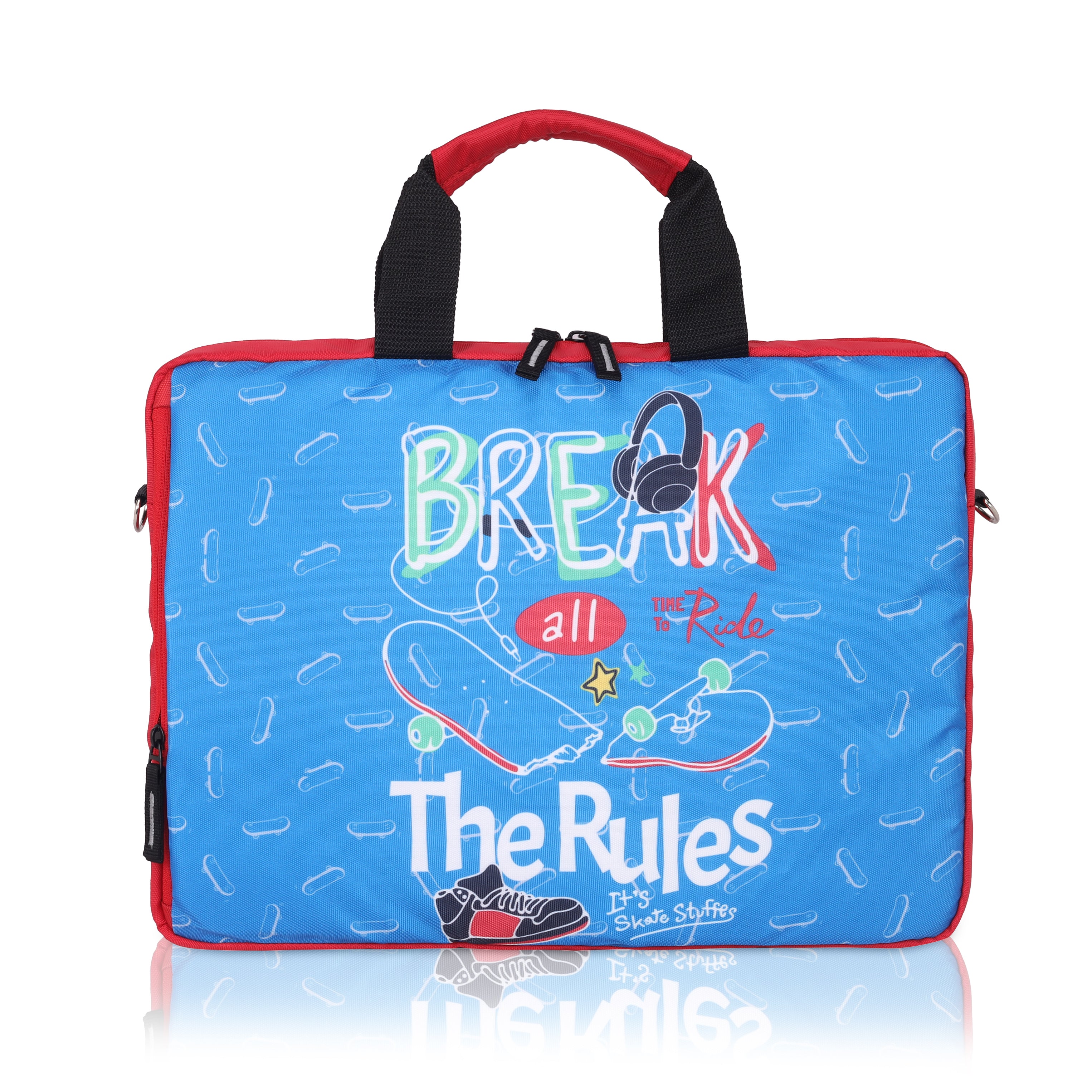 Echo Boomers “Break the Rules” Skateboard-Themed Laptop Sling Bag – 15 Inch Stylish Office & School Messenger Bag for Boys & Teens