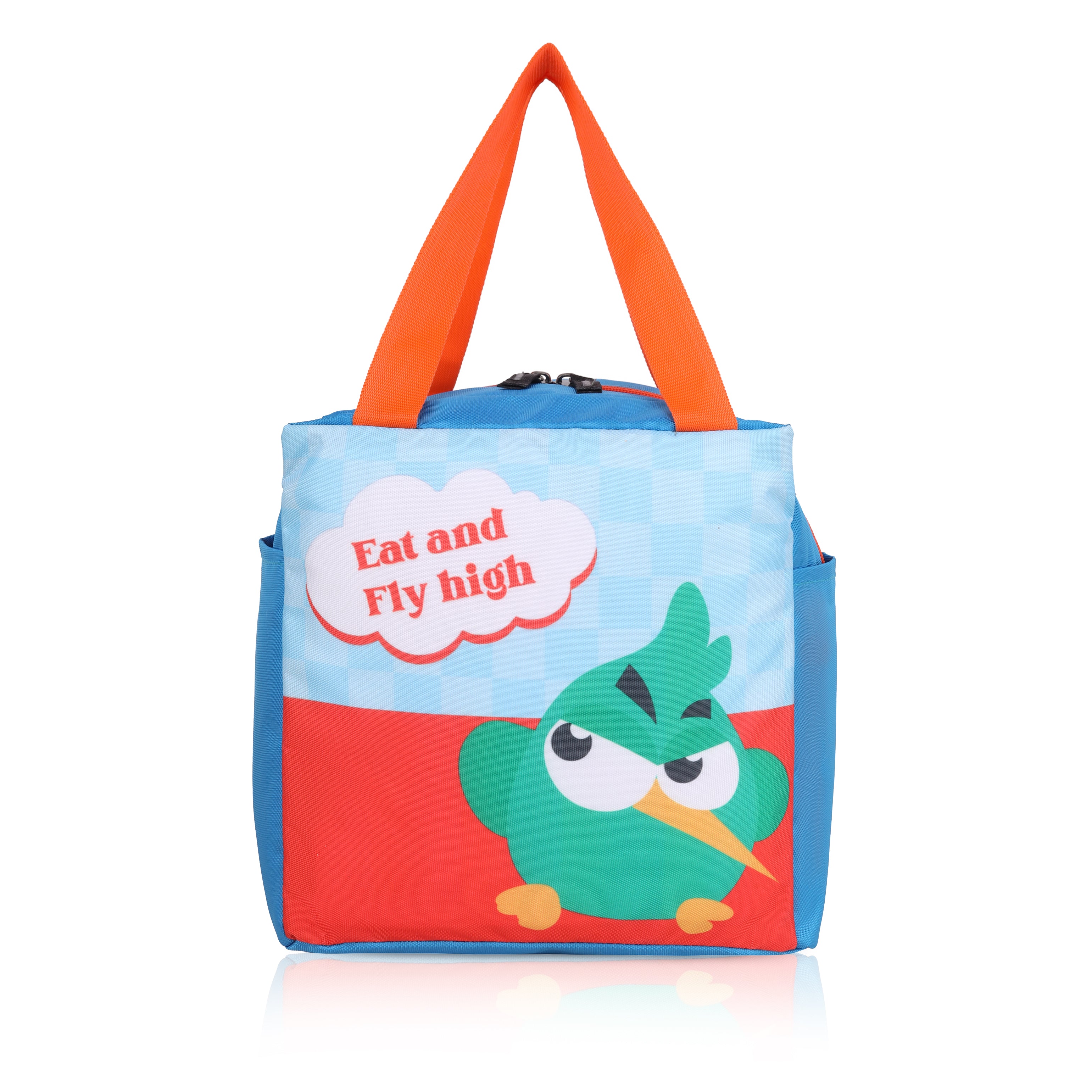 Echo Boomers Eat & Fly High Green Bird Lunch Bag for Kids | Stylish, Lightweight & Durable | School, Travel & Picnic Use | Premium Zipper, Sturdy Handle, Easy to Clean