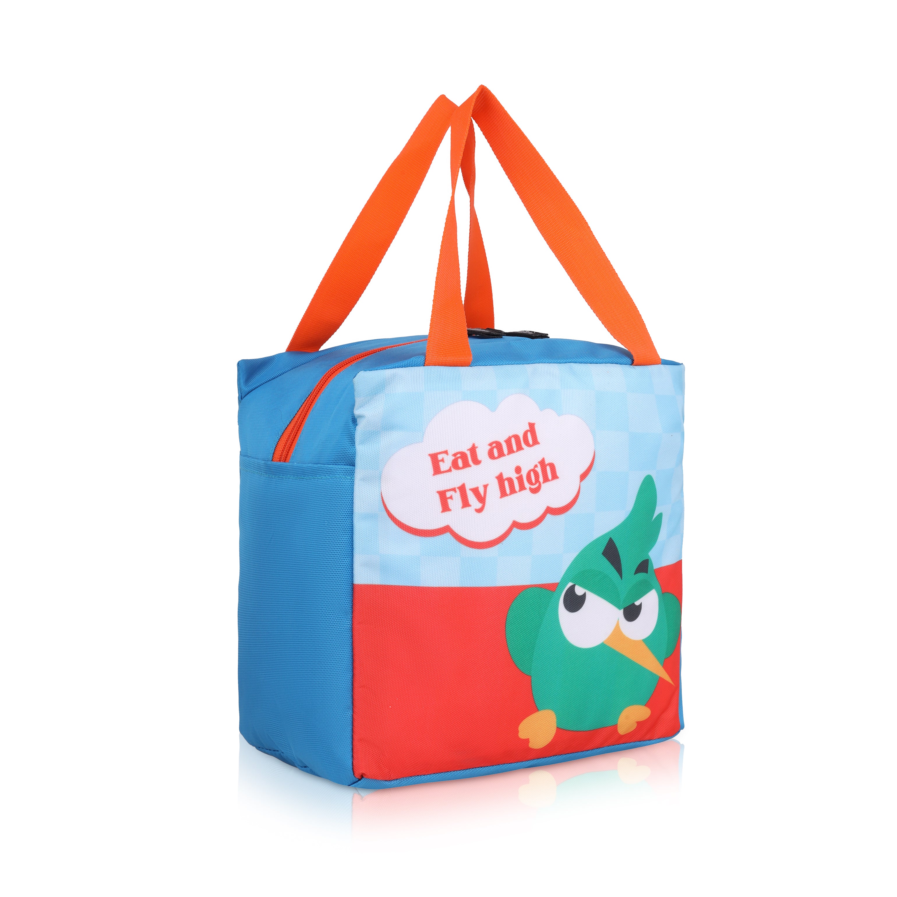 Echo Boomers Eat & Fly High Green Bird Lunch Bag for Kids | Stylish, Lightweight & Durable | School, Travel & Picnic Use | Premium Zipper, Sturdy Handle, Easy to Clean