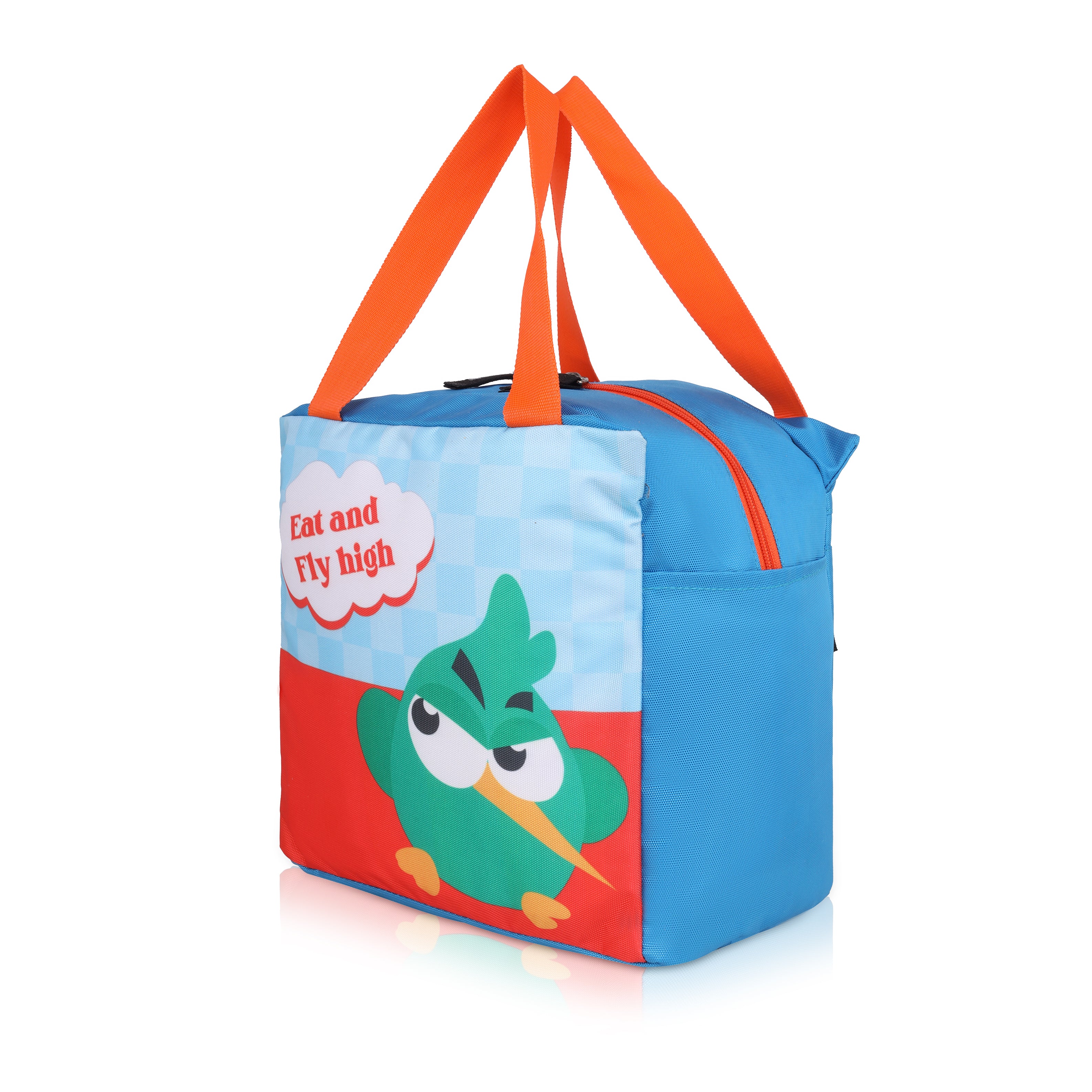 Echo Boomers Eat & Fly High Green Bird Lunch Bag for Kids | Stylish, Lightweight & Durable | School, Travel & Picnic Use | Premium Zipper, Sturdy Handle, Easy to Clean