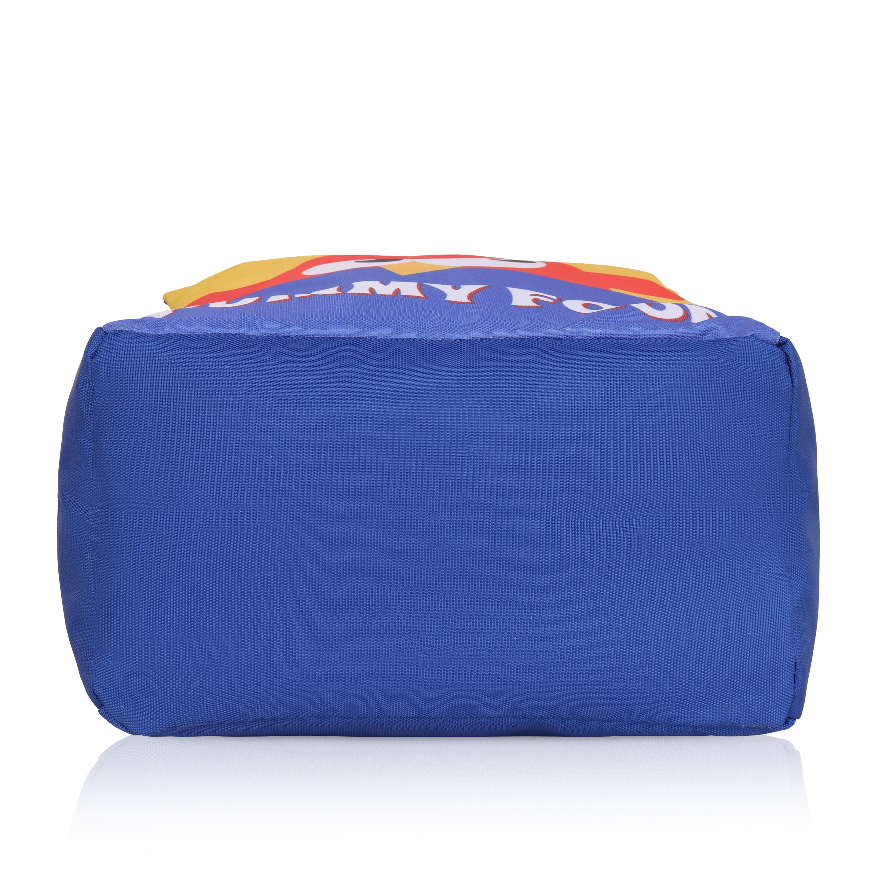 Echo Boomers Yummy Food Blue Lunch Bag with Orange Bird Print for Kids | Stylish, Lightweight & Durable | School, Travel & Picnic Use | Premium Zipper, Sturdy Handle, Easy to Clean
