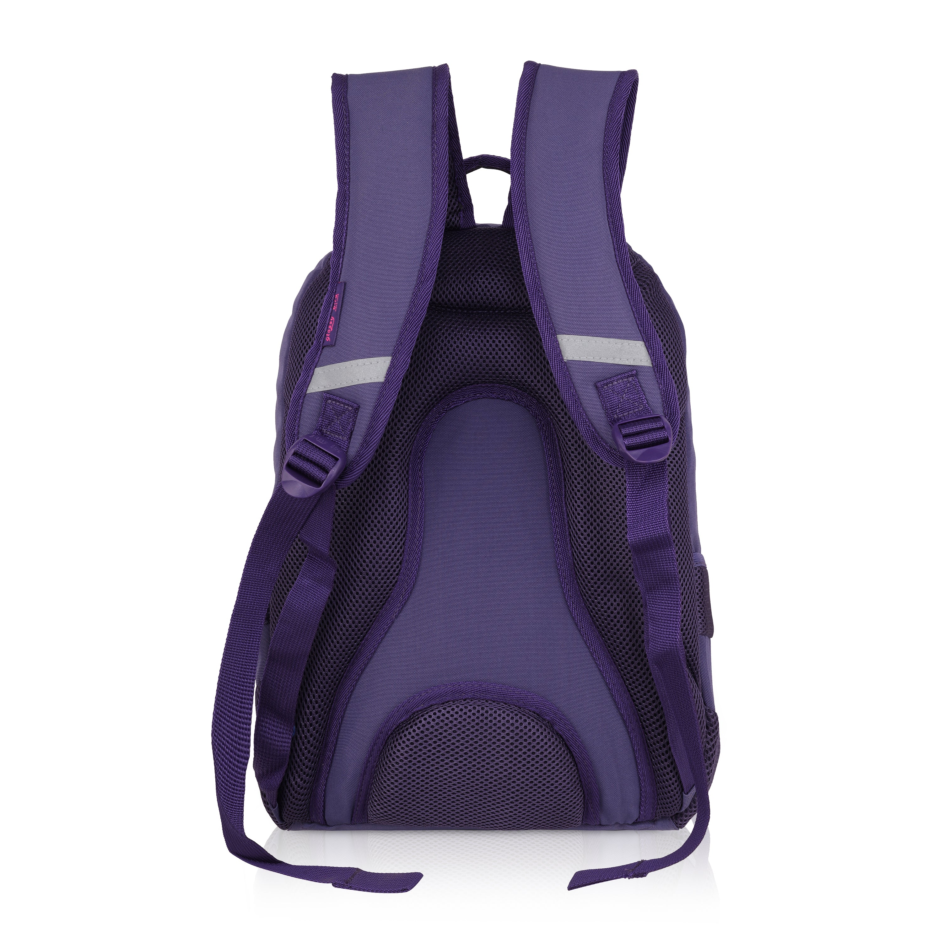 Echo Boomers Glossy Bird Unisex Backpack for School, Office & Travel – Water-Resistant, Lightweight Bag with 4 Compartments, Bottle Holder, Detachable Pouch & Ergonomic Straps (Purple)
