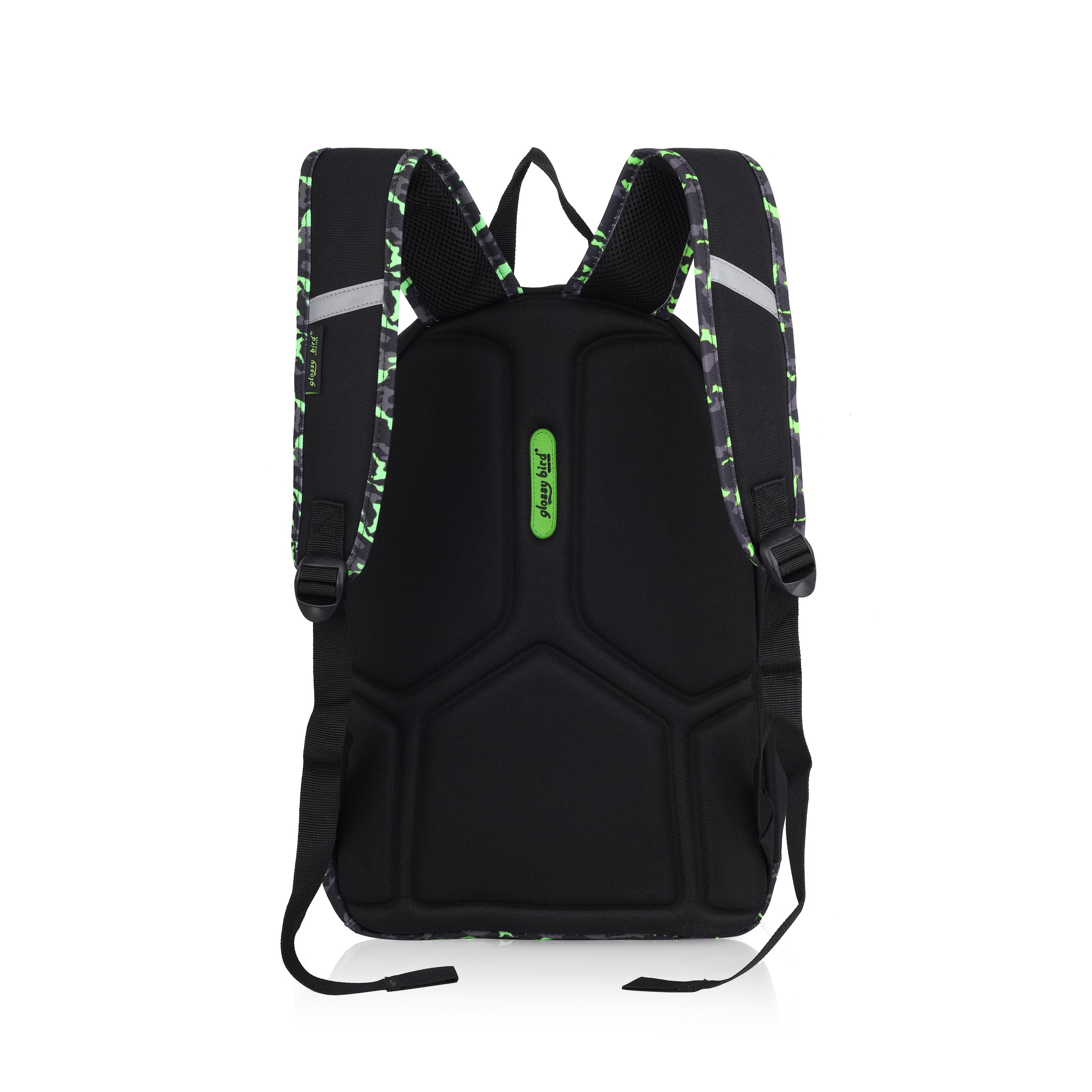 Echo Boomers Glossy Bird Backpack (PURPLE) – Water-Resistant School, Travel & Office Bag for Men & Women with Detachable Pouch, Padded Straps, Multi-Pockets & Reflective Strips