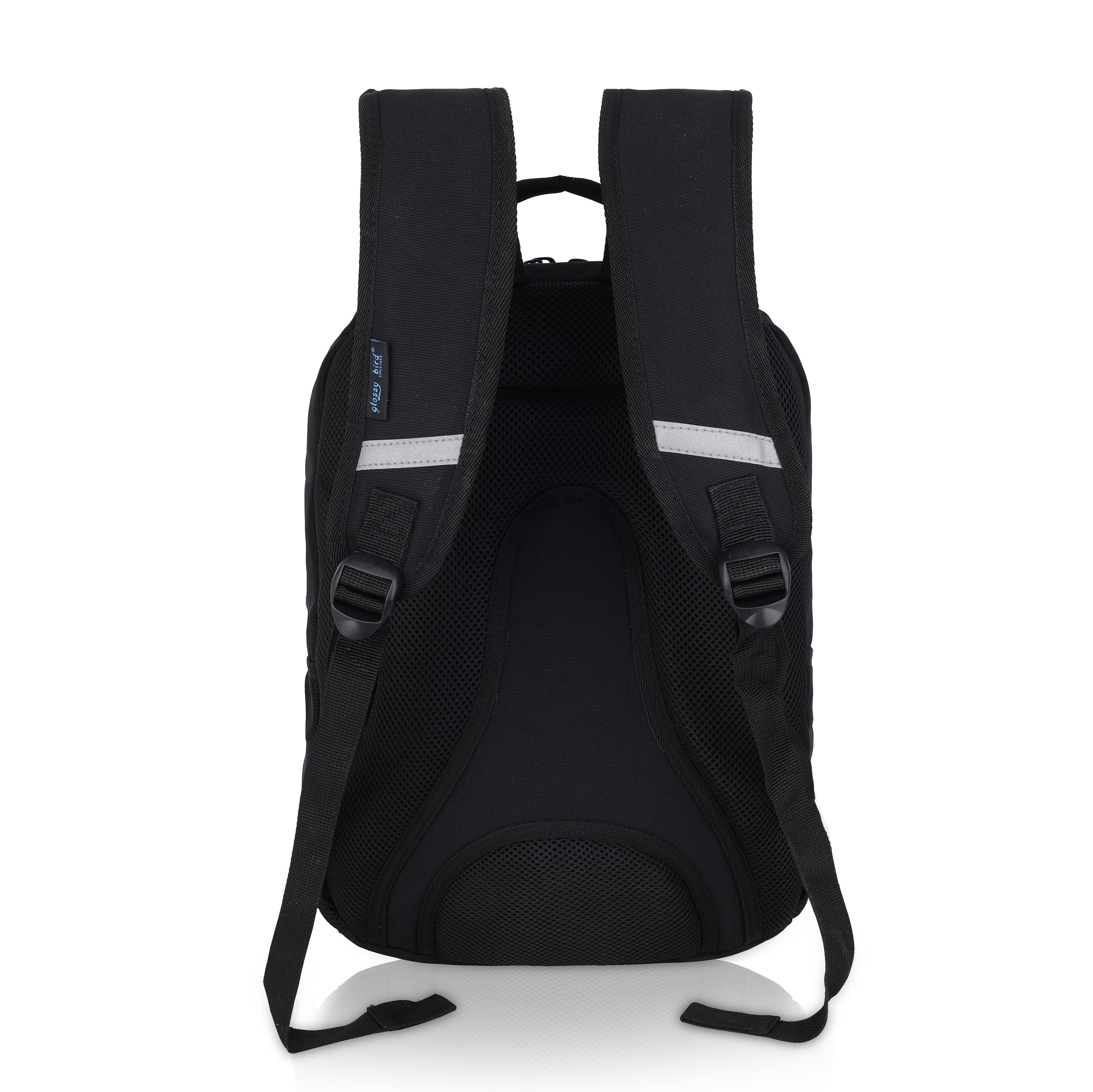 Echo Boomers Glossy Bird Backpack – Water-Resistant Unisex Bag with 4 Compartments, Bottle Holder, Detachable Pouch & Padded Straps – Travel & School Backpack (SKY)