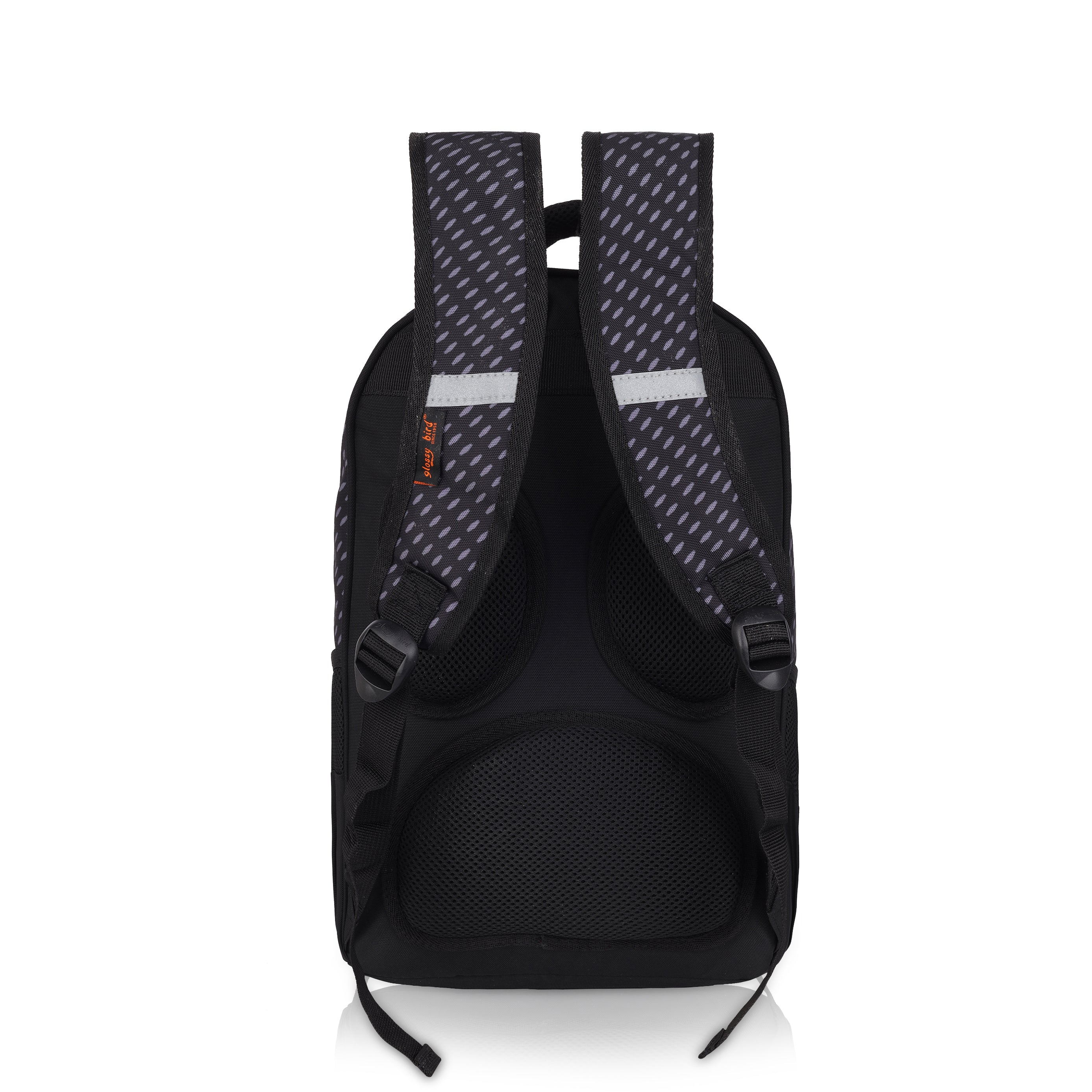 Echo Boomers -Orange Glossy Bird Backpack – Unisex, Water-Resistant with Detachable Pouch & Bottle Holder – Ideal for School, College & Travel