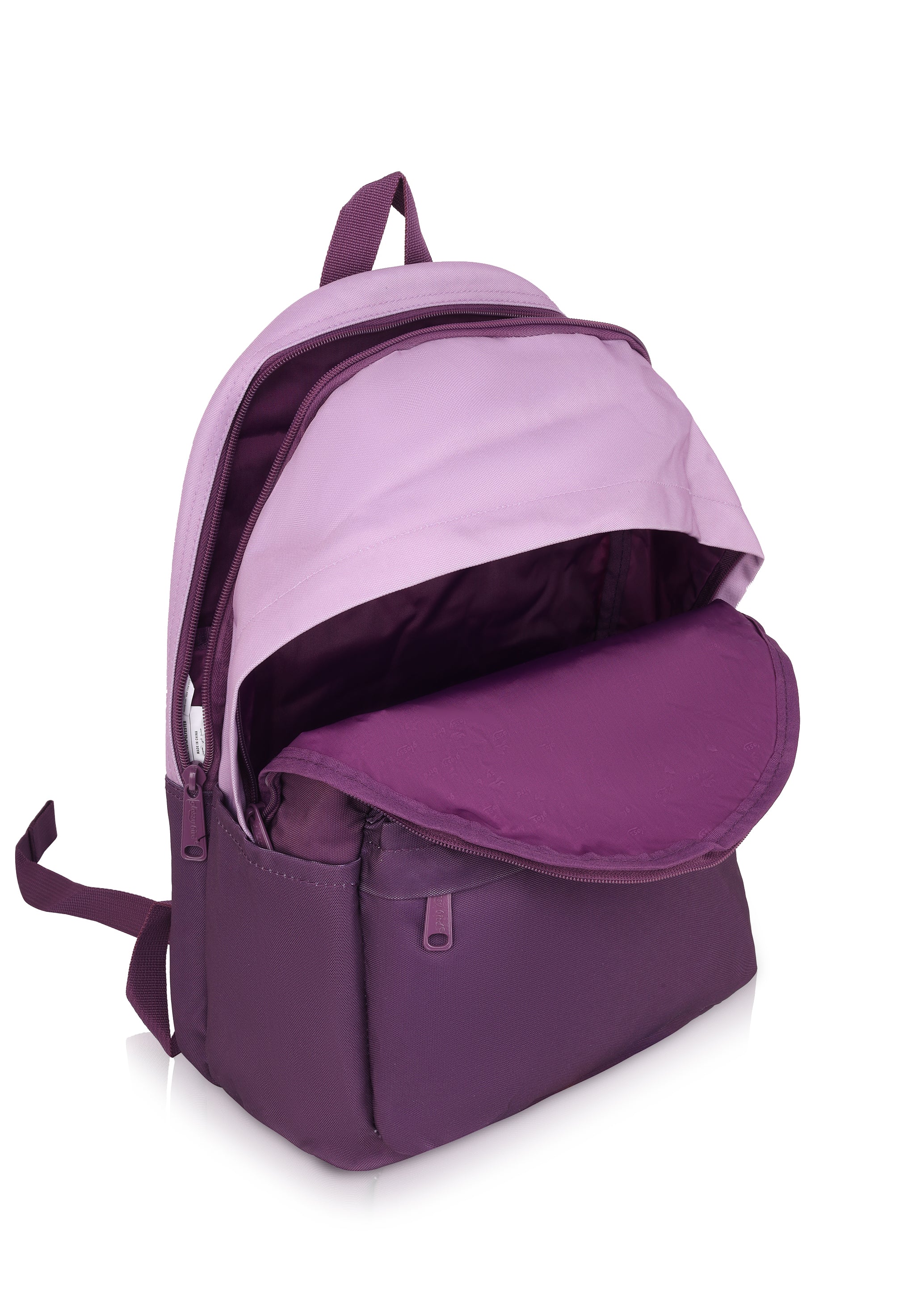 Echo Boomers Glossy Bird Backpack with Pouch – Casual Backpack with Compartments, Front Pocket, Bottle Holder – Ideal for School, College, Travel – Boys, Girls, Men, Women (Pink)