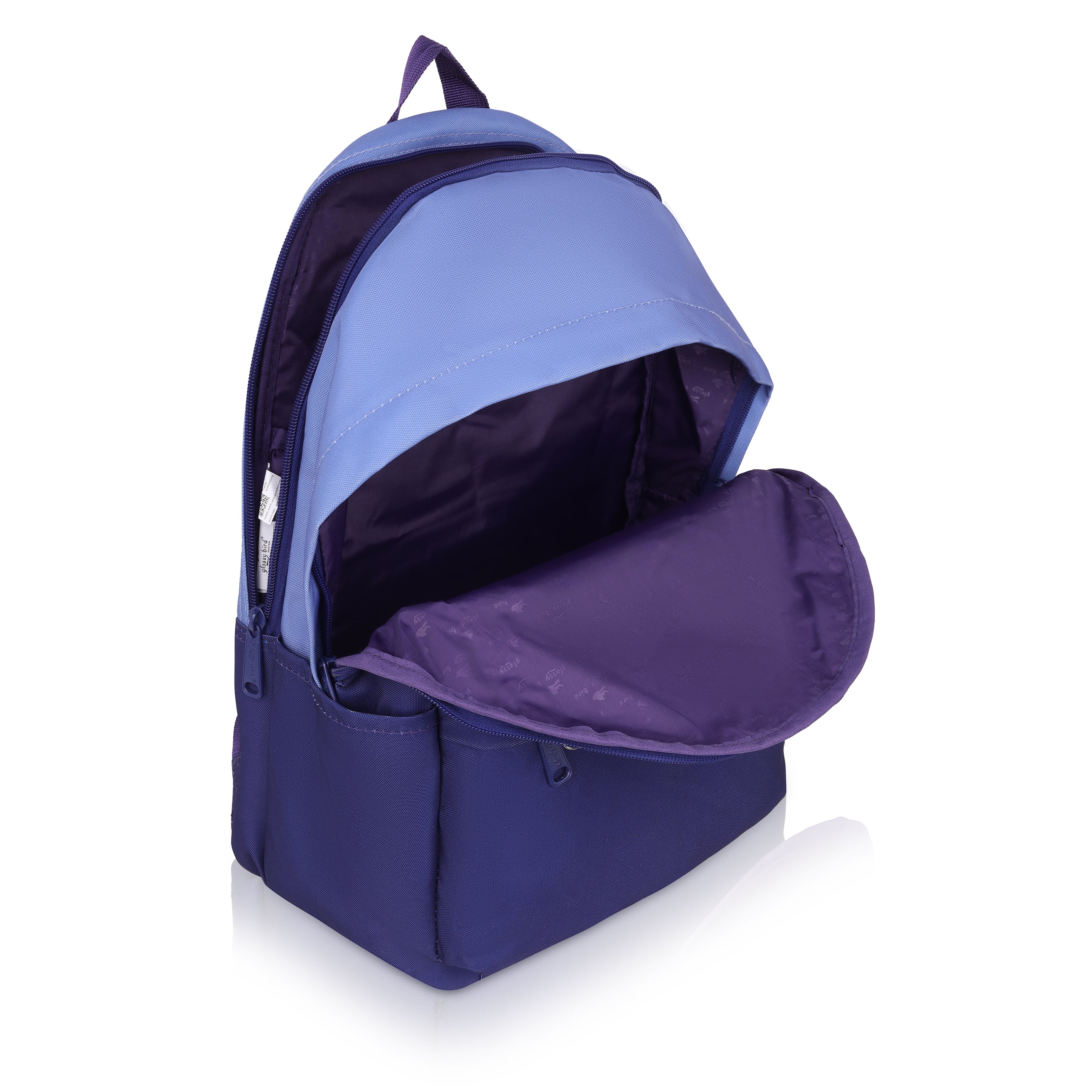 Echo Boomers Glossy Bird Backpack with Pouch – Casual Backpack with Compartments, Front Pocket, Bottle Holder – Ideal for School, College, Travel – Boys, Girls, Men, Women (Pink)