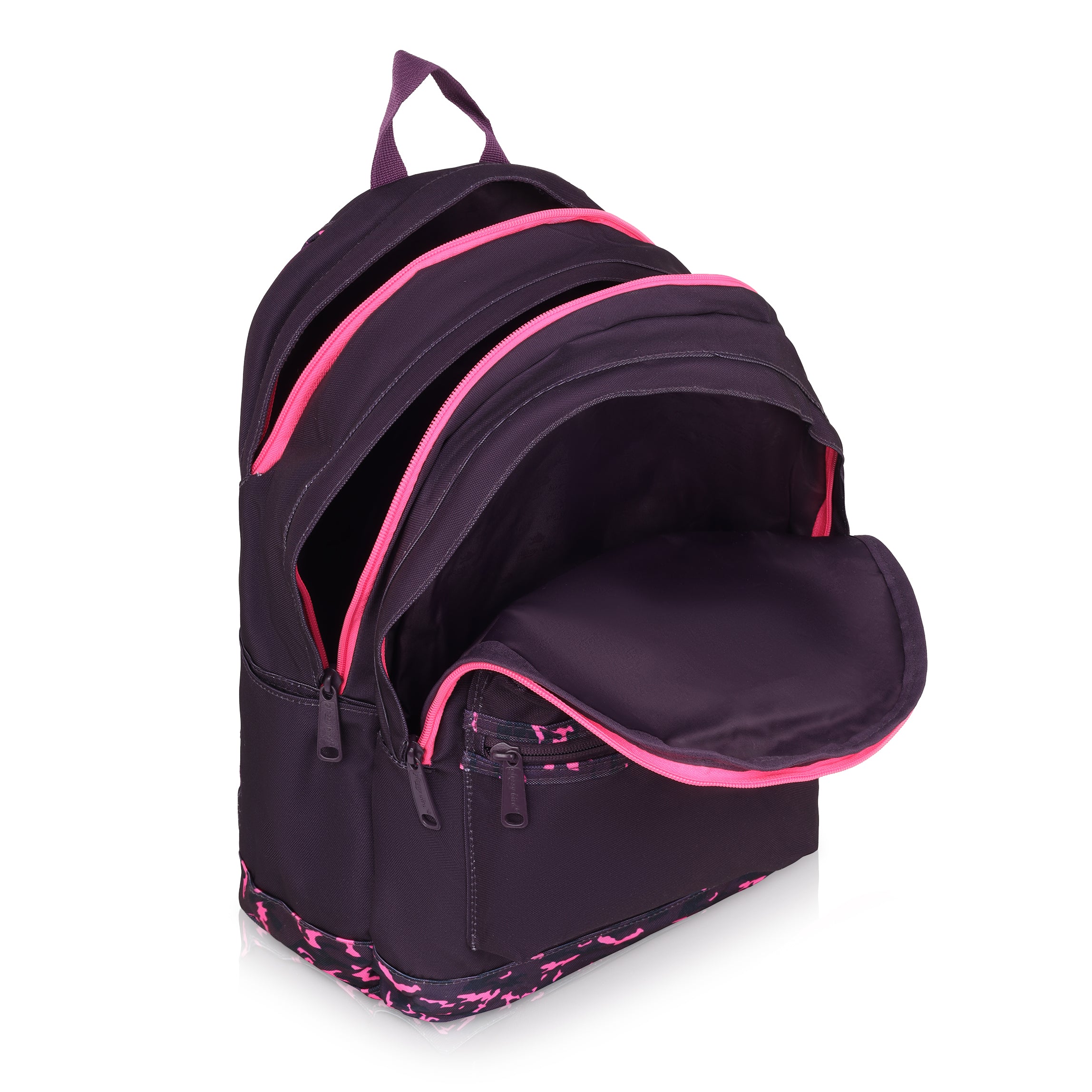 Echo Boomers Glossy Bird Backpack (PURPLE) – Water-Resistant School, Travel & Office Bag for Men & Women with Detachable Pouch, Padded Straps, Multi-Pockets & Reflective Strips