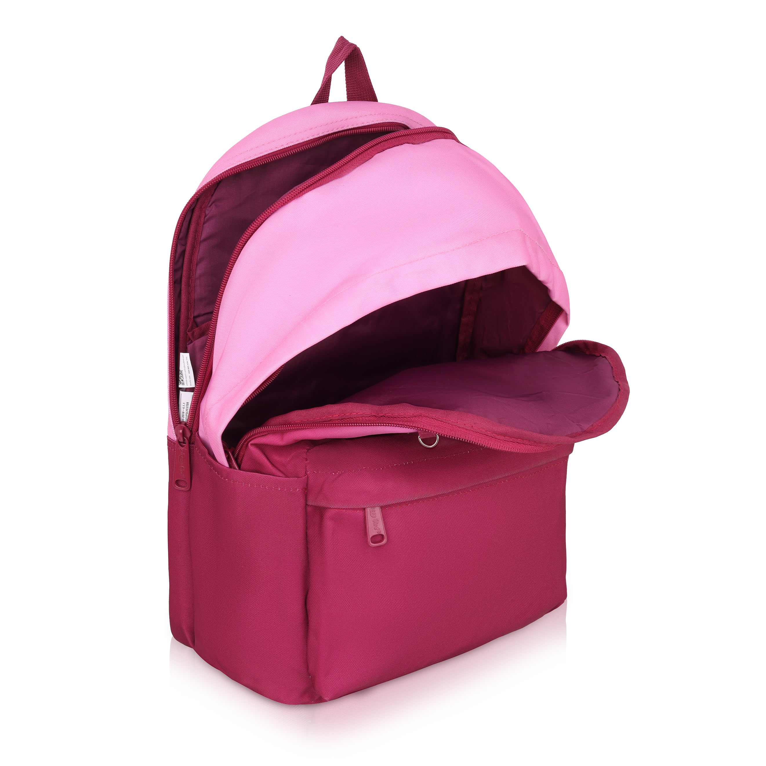 Echo Boomers Glossy Bird Backpack with Pouch – Casual Backpack with Compartments, Front Pocket, Bottle Holder – Ideal for School, College, Travel – Boys, Girls, Men, Women (Pink)