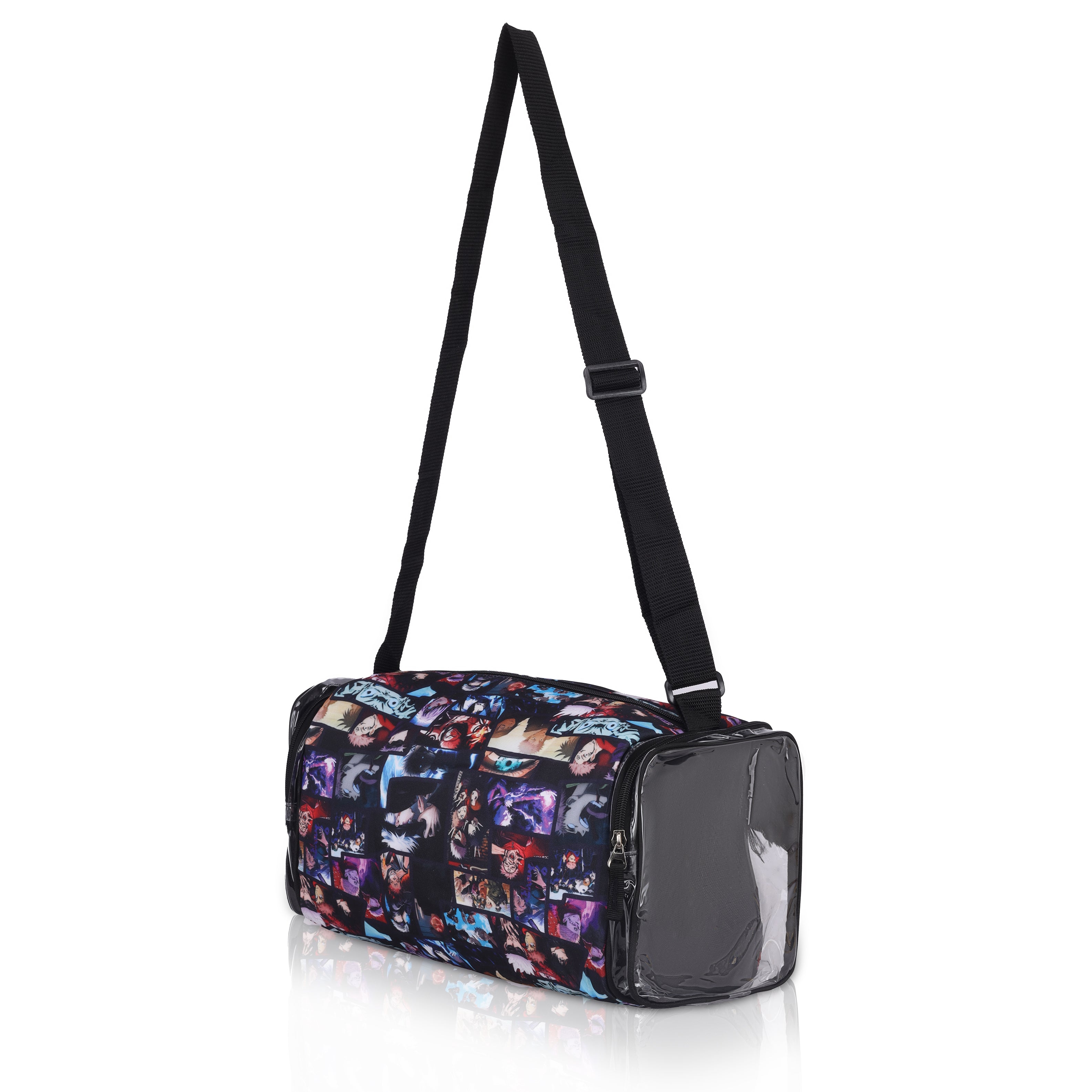 Echo Boomers Naruto Anime-Themed Travel Duffle Gym Luggage Bag with PVC Side Compartments