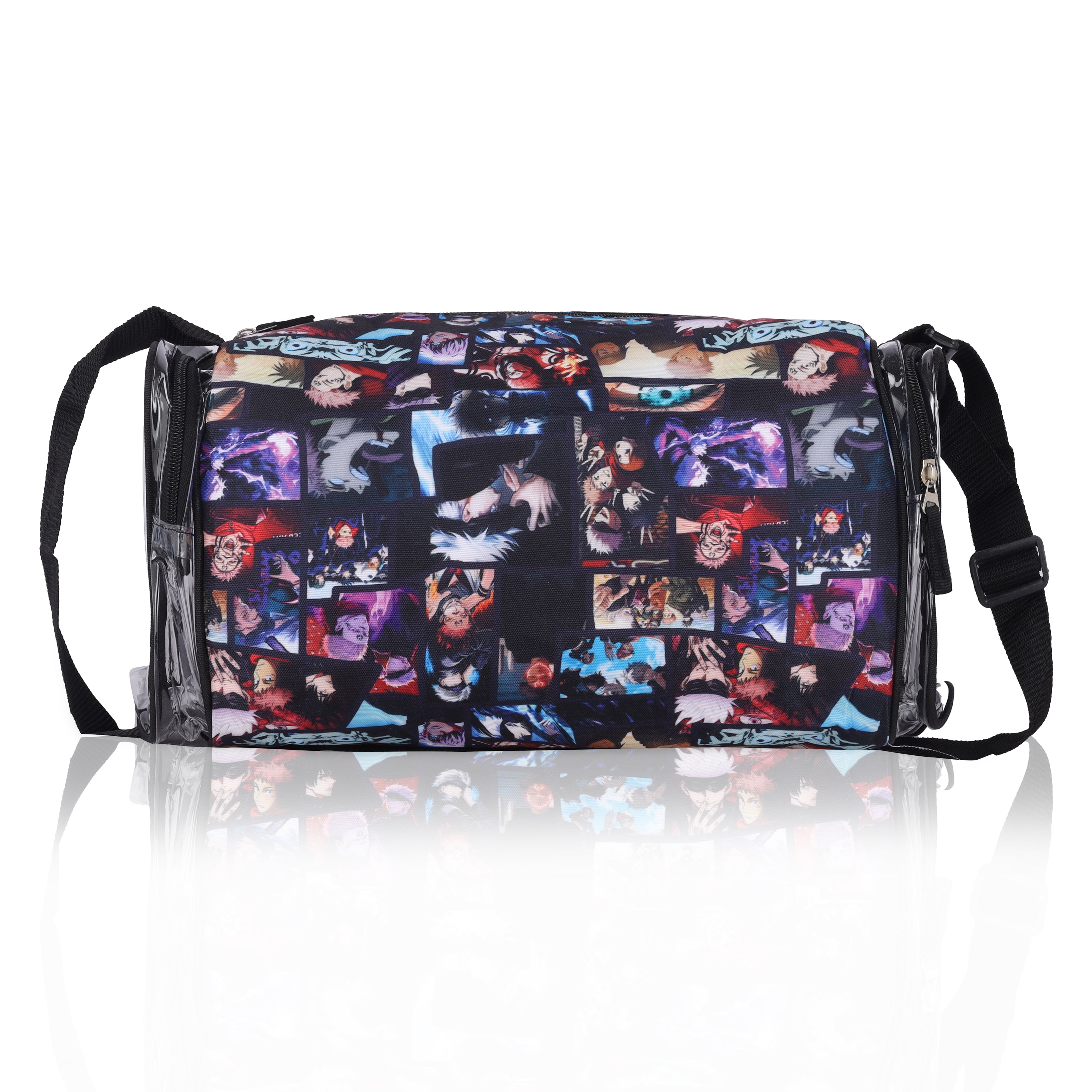 Echo Boomers Naruto Anime-Themed Travel Duffle Gym Luggage Bag with PVC Side Compartments