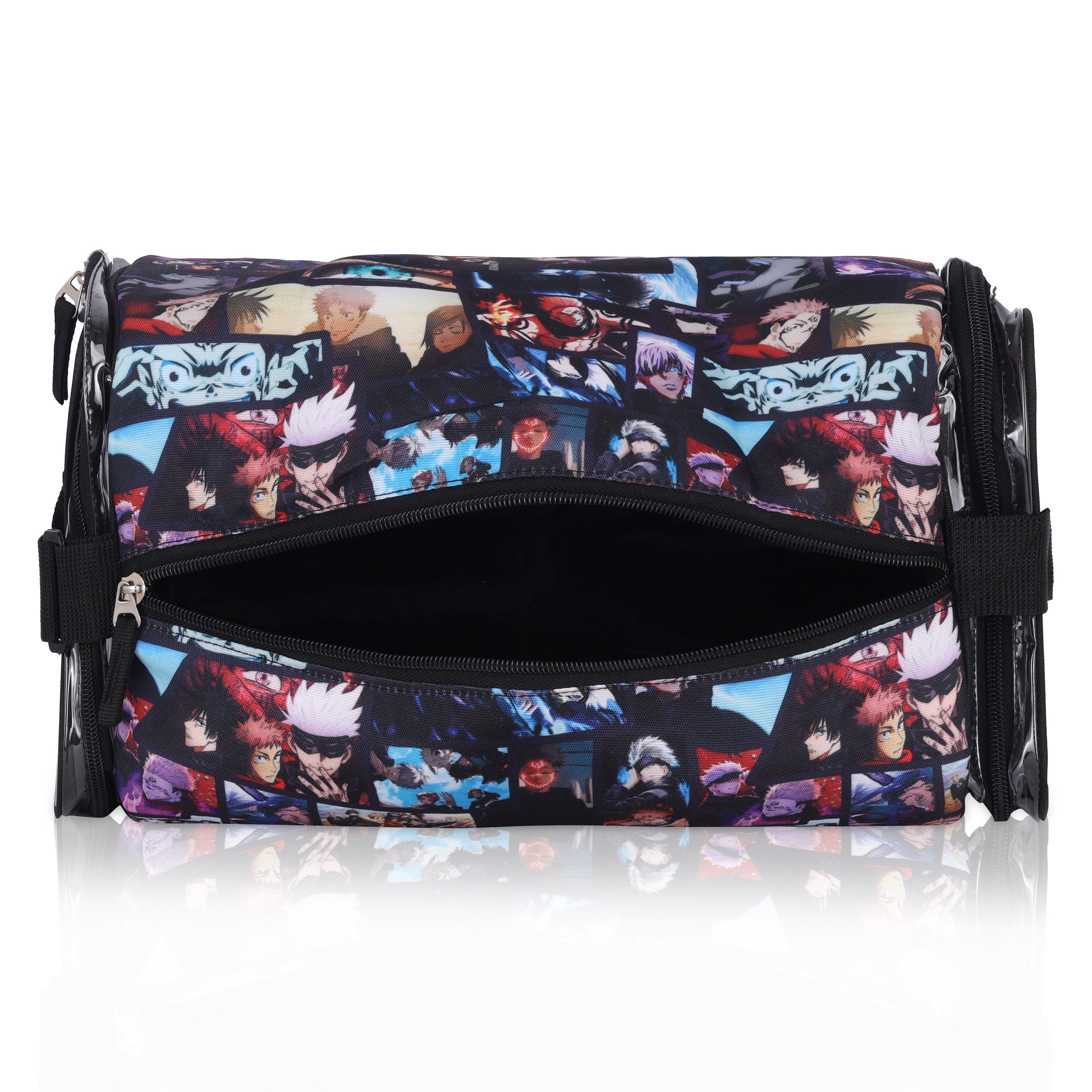 Echo Boomers Naruto Anime-Themed Travel Duffle Gym Luggage Bag with PVC Side Compartments