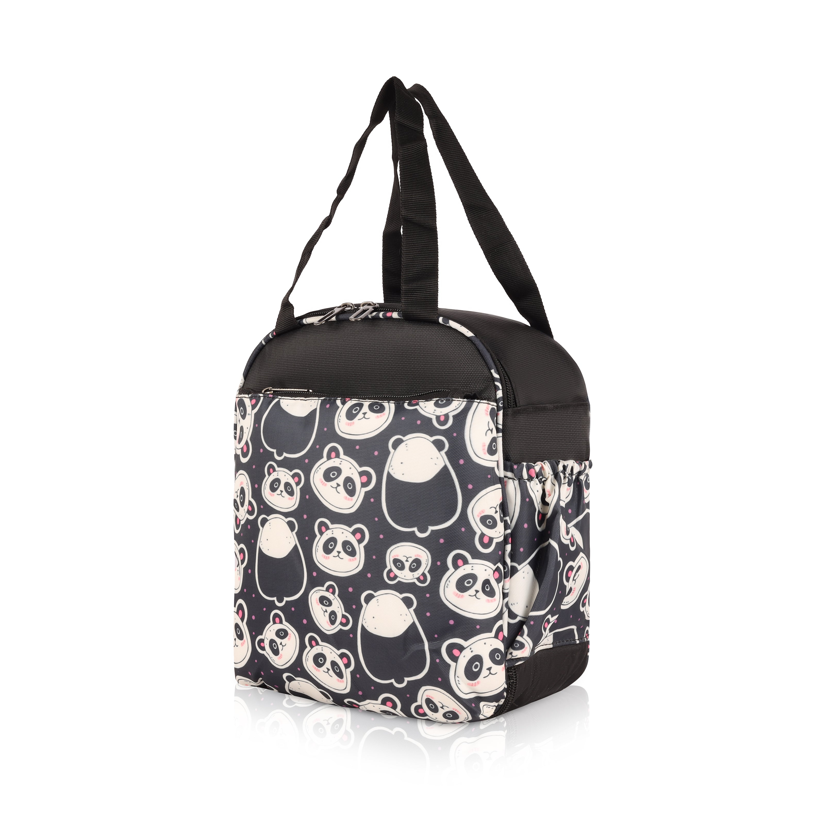 Echo Boomers Premium Panda Pint Lunch Bag – Stylish, Lightweight, Attractive, & Durable Meal Companion and versatile bag(Black).