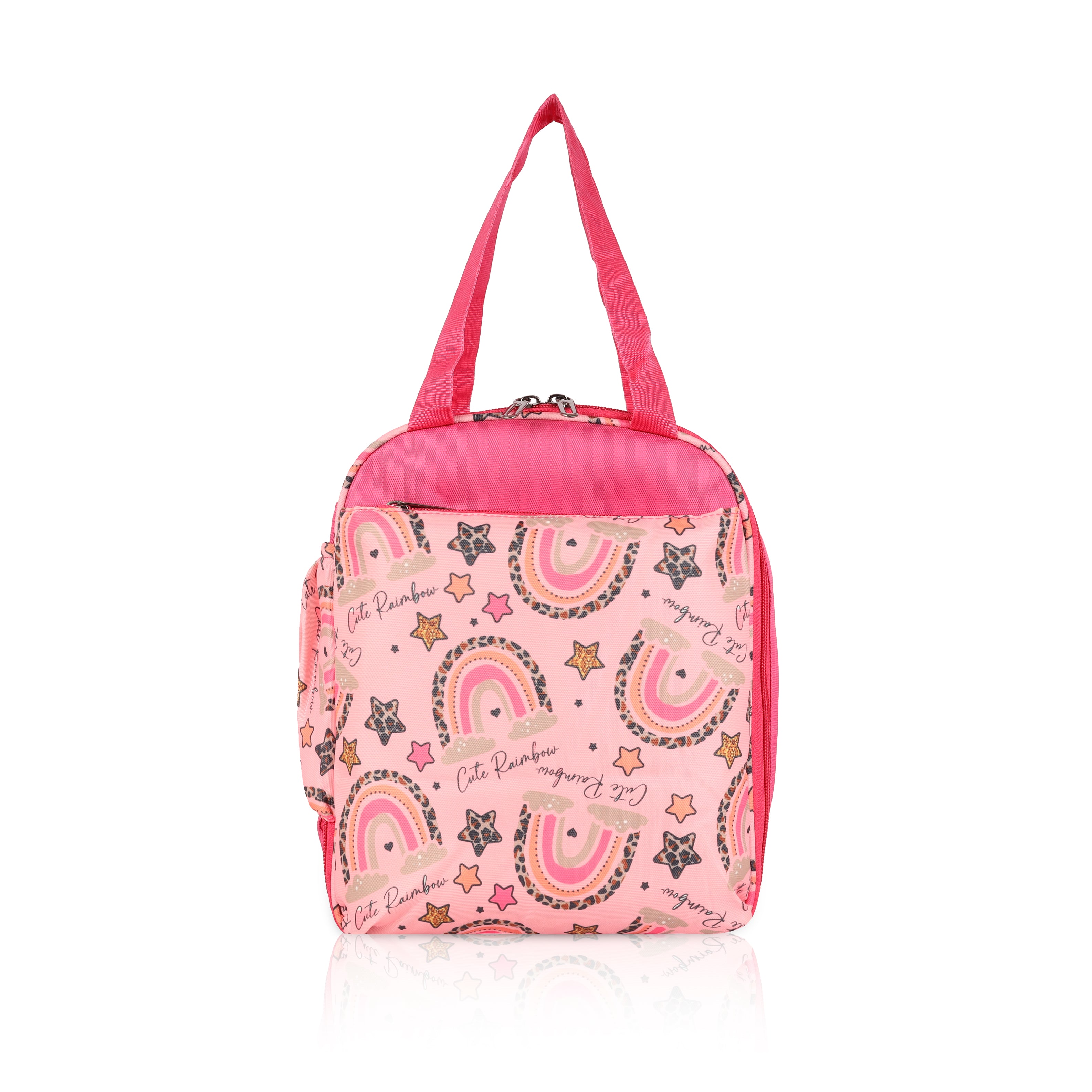 Echo Boomers Premium Rainbow Pint Lunch Bag – Stylish, Lightweight, Attractive, & Durable Meal Companion and versatile bag(Pink).