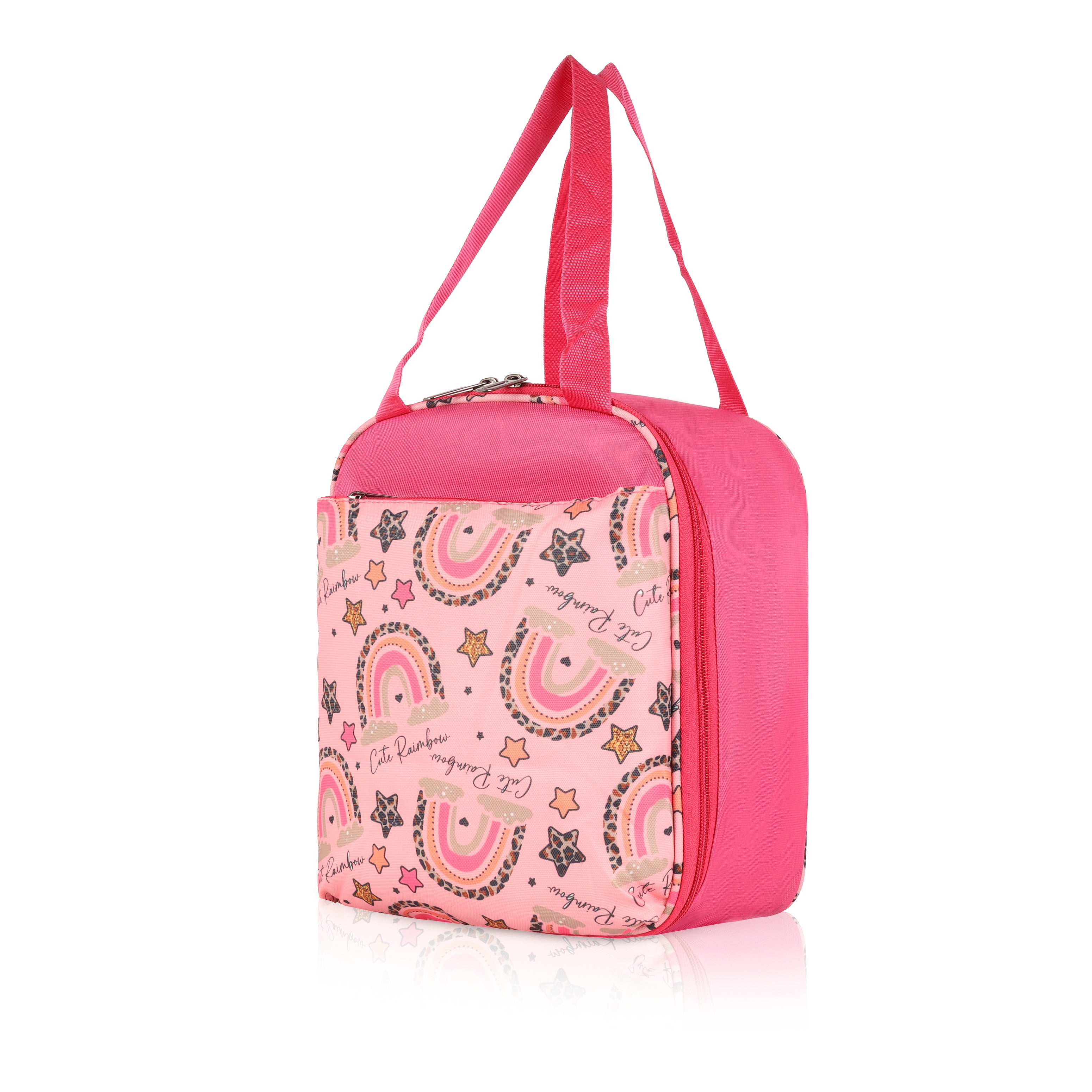 Echo Boomers Premium Rainbow Pint Lunch Bag – Stylish, Lightweight, Attractive, & Durable Meal Companion and versatile bag(Pink).