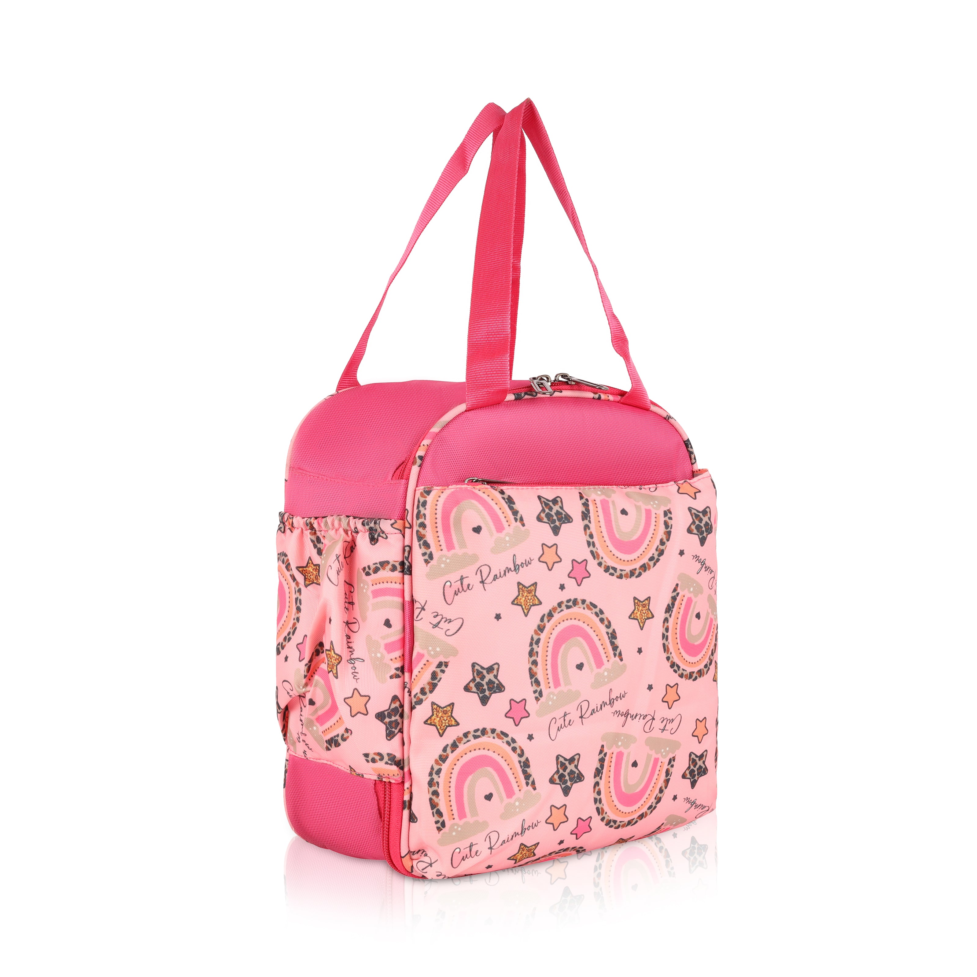 Echo Boomers Premium Rainbow Pint Lunch Bag – Stylish, Lightweight, Attractive, & Durable Meal Companion and versatile bag(Pink).
