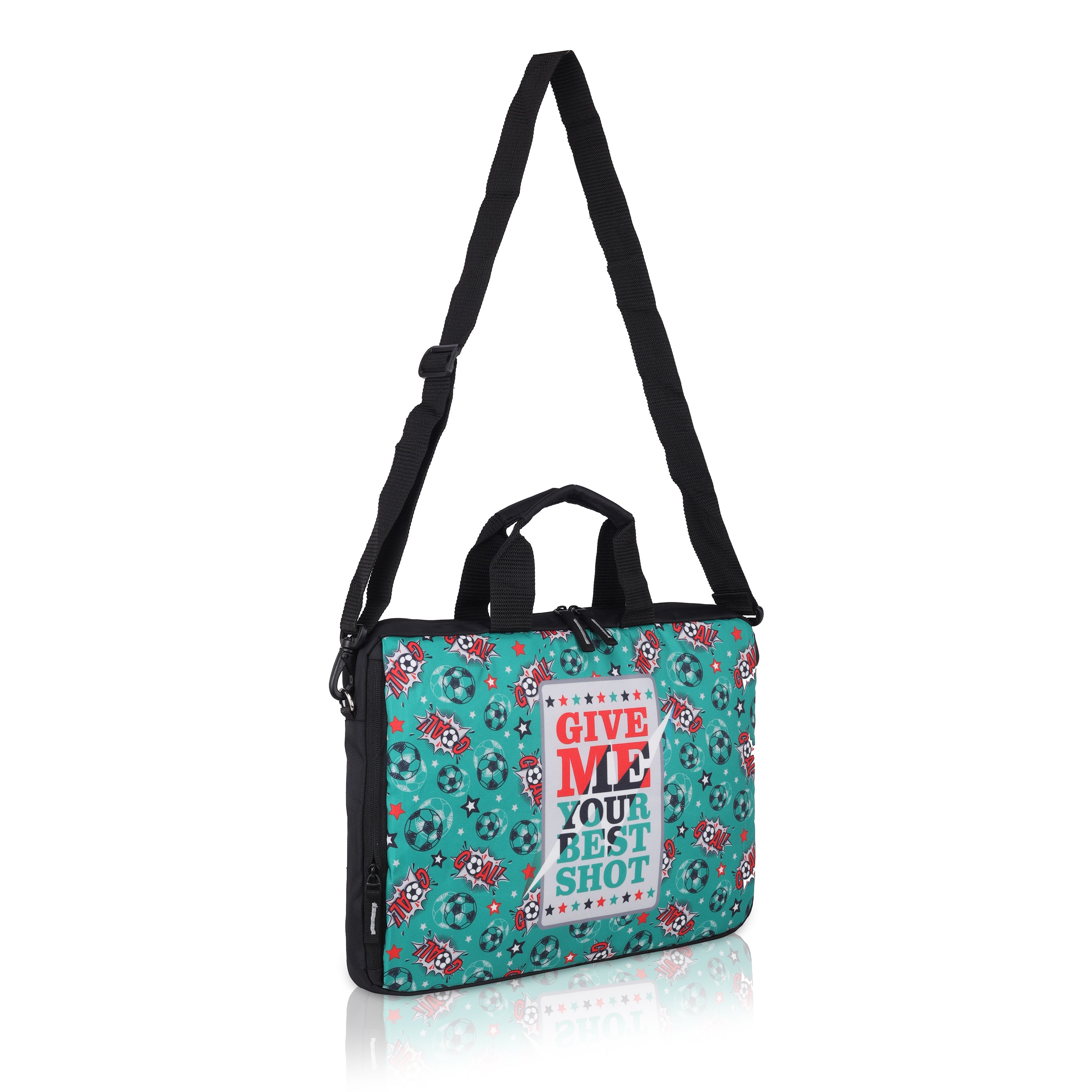 Echo Boomers "Give Me Your Best Shot" Laptop Sling Bag – 15 Inch Sports-Themed Office & School Messenger Bag for Boys & Teens