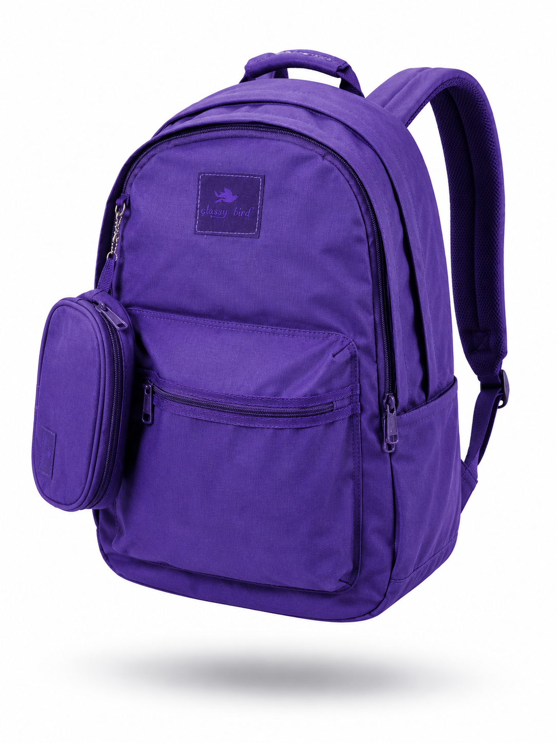 Echo Boomers Glossy Bird Everyday Backpack with Pencil Pouch| Water-Resistant Backpack for School, College, Office & Travel | Lightweight with Multiple Compartments