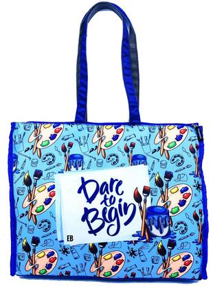 Echo Boomers Art Paints Design Print Tote A3 Size Drawing Activity Bag with Multiple Utility Pockets