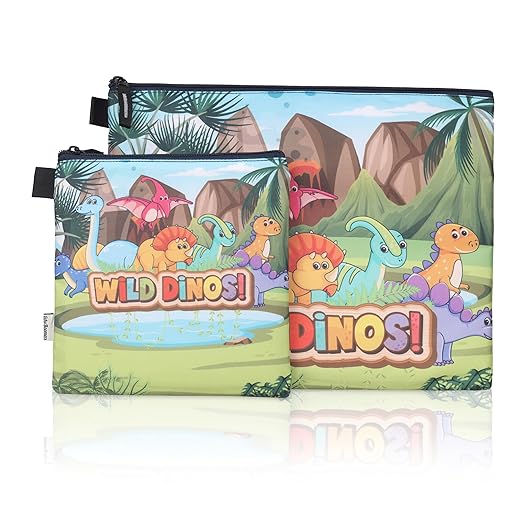 New Twin Wild Dinos Printed Combo Folder Set Jr. | A4 & Mini Water-Resistant Folders