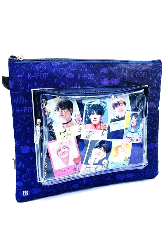 Echo Boomers BTS Print Laptop Sleeve Multi Zipper Utility Pockets Pouch