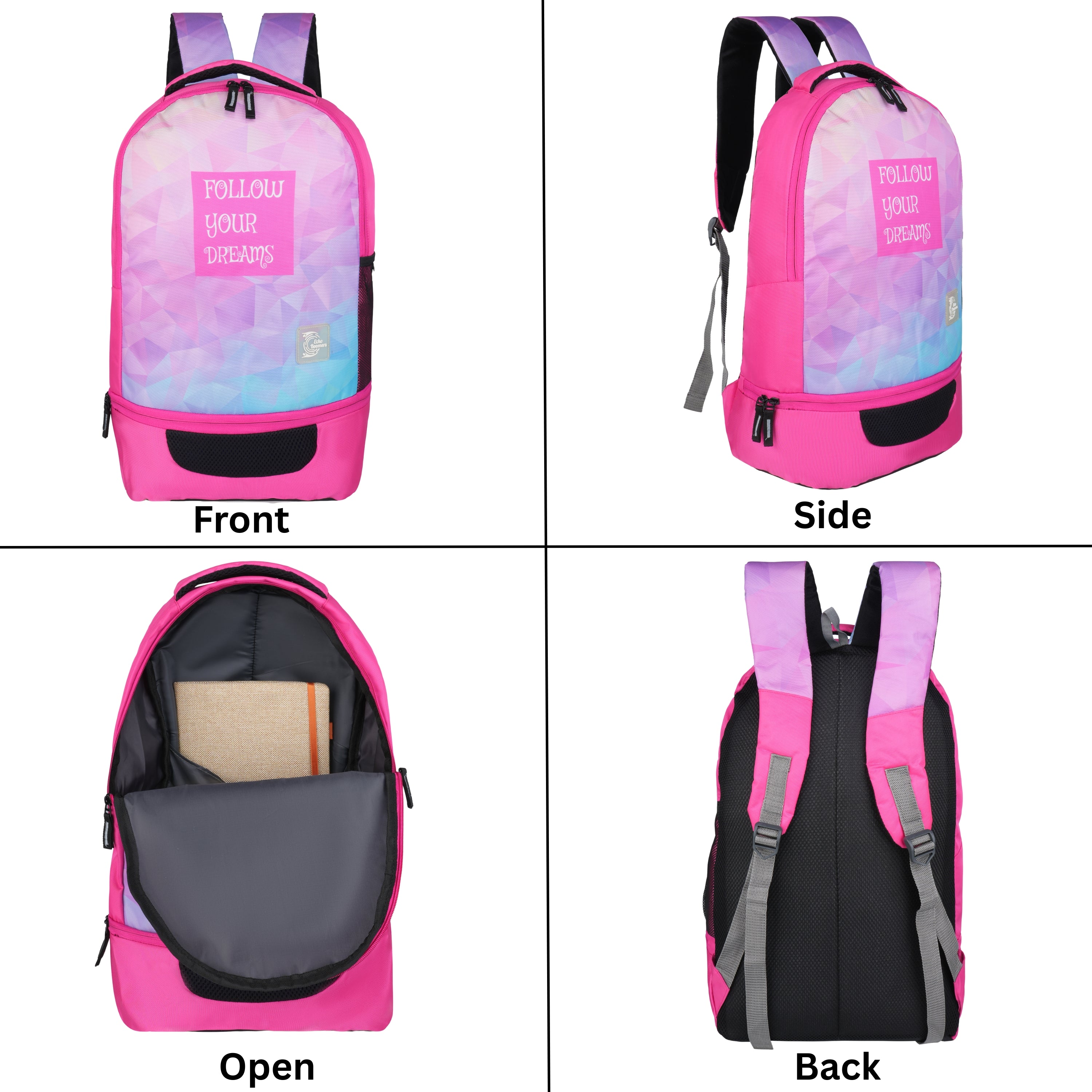 Echo Boomers Manchester United Sports Backpack with Separate Football Compartment | Student Sports Backpack with Adjustable Straps, Sturdy Handle & High Quality Zippers