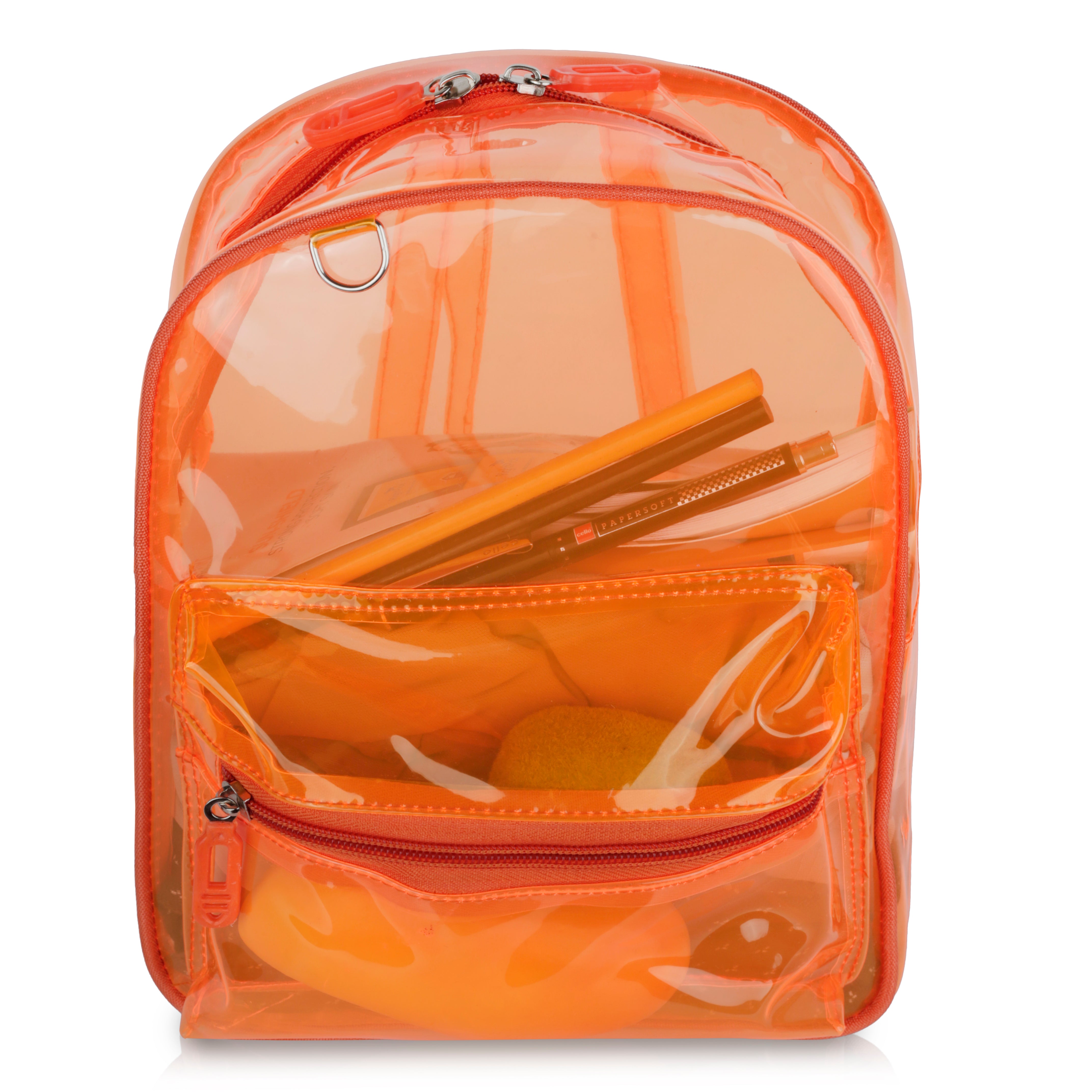 Echo Boomers Stylish Transparent Jelly Backpack | Trendy Neon Yellow Clear Bag | 50 GSM Waterproof PVC School, College & Travel Backpack with Front Zipper Pocket