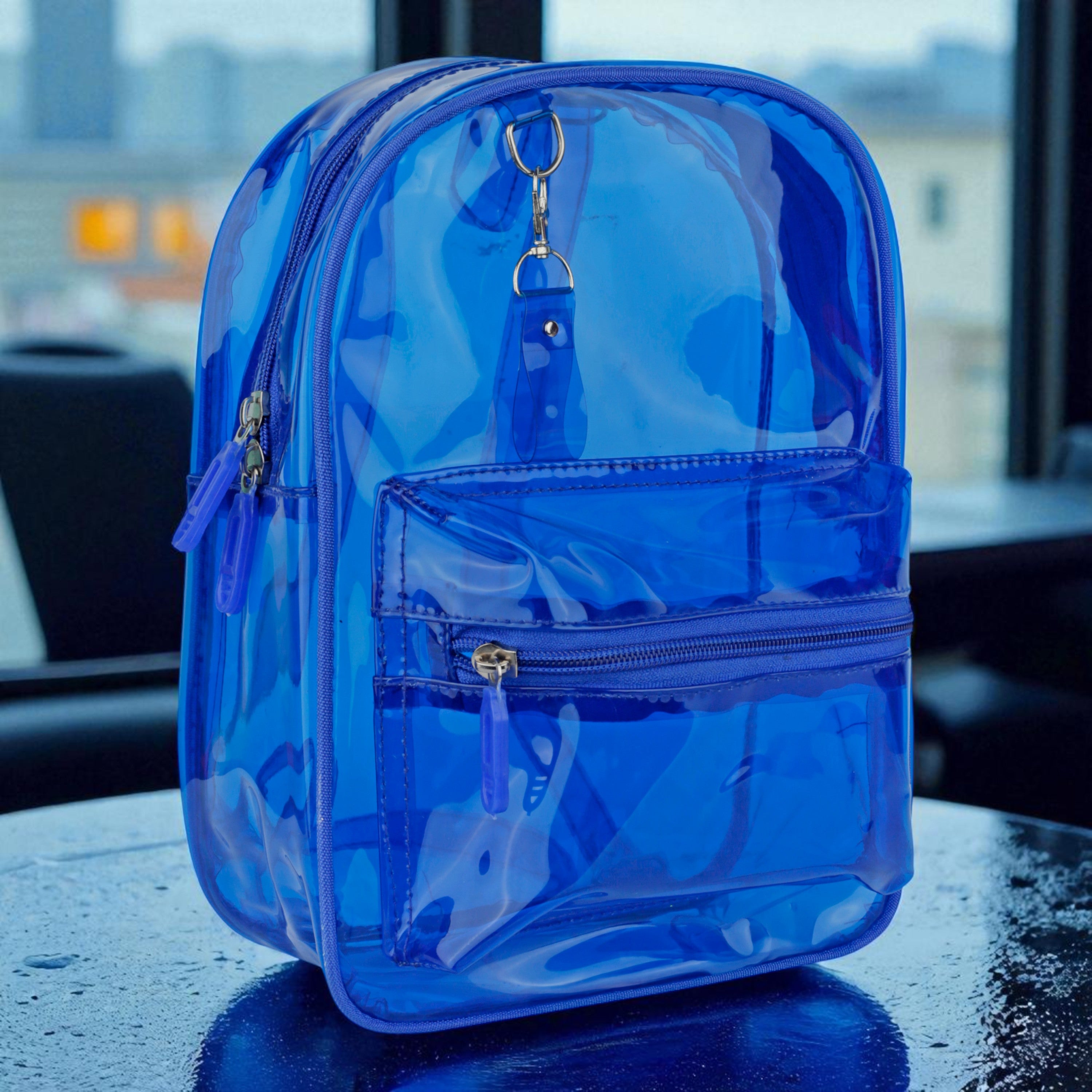 Echo Boomers Stylish Transparent Jelly Backpack | Trendy Neon Yellow Clear Bag | 50 GSM Waterproof PVC School, College & Travel Backpack with Front Zipper Pocket