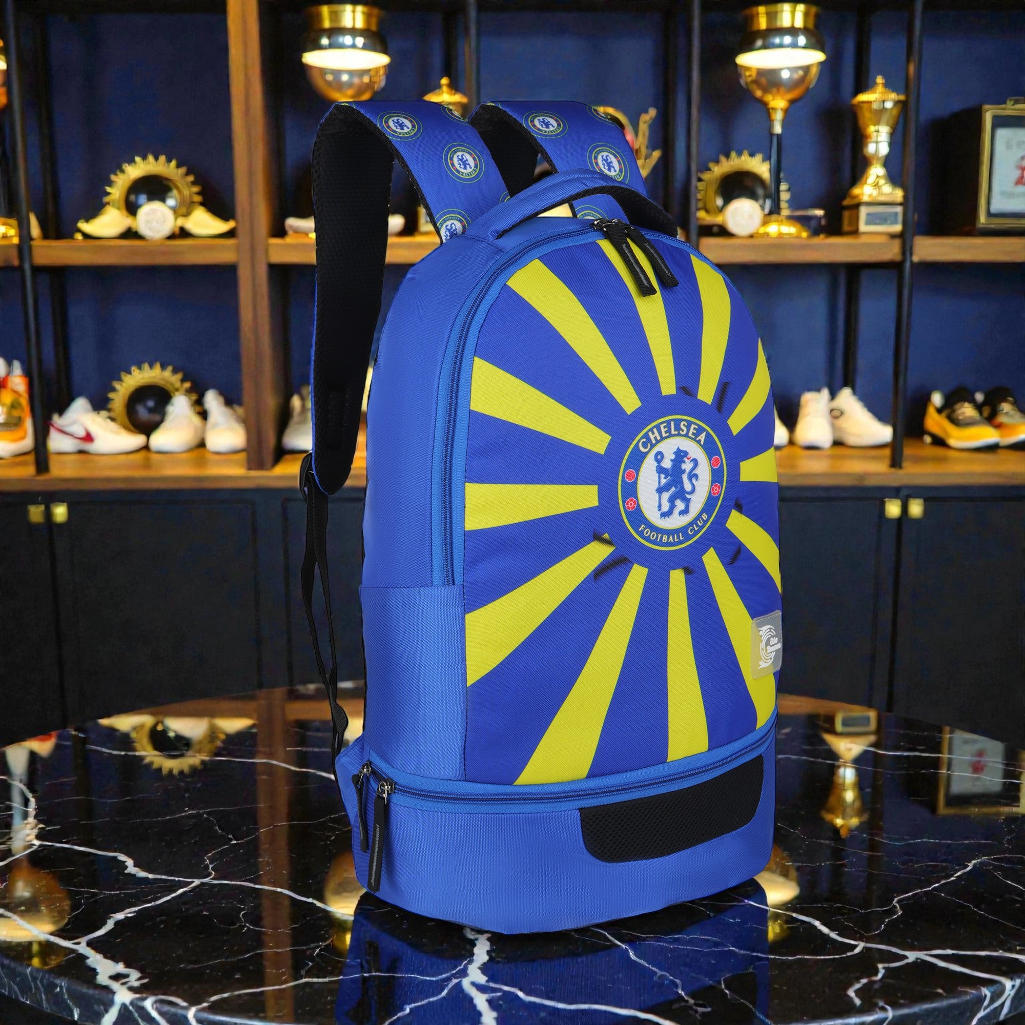 Echo Boomers Manchester United Sports Backpack with Separate Football Compartment | Student Sports Backpack with Adjustable Straps, Sturdy Handle & High Quality Zippers