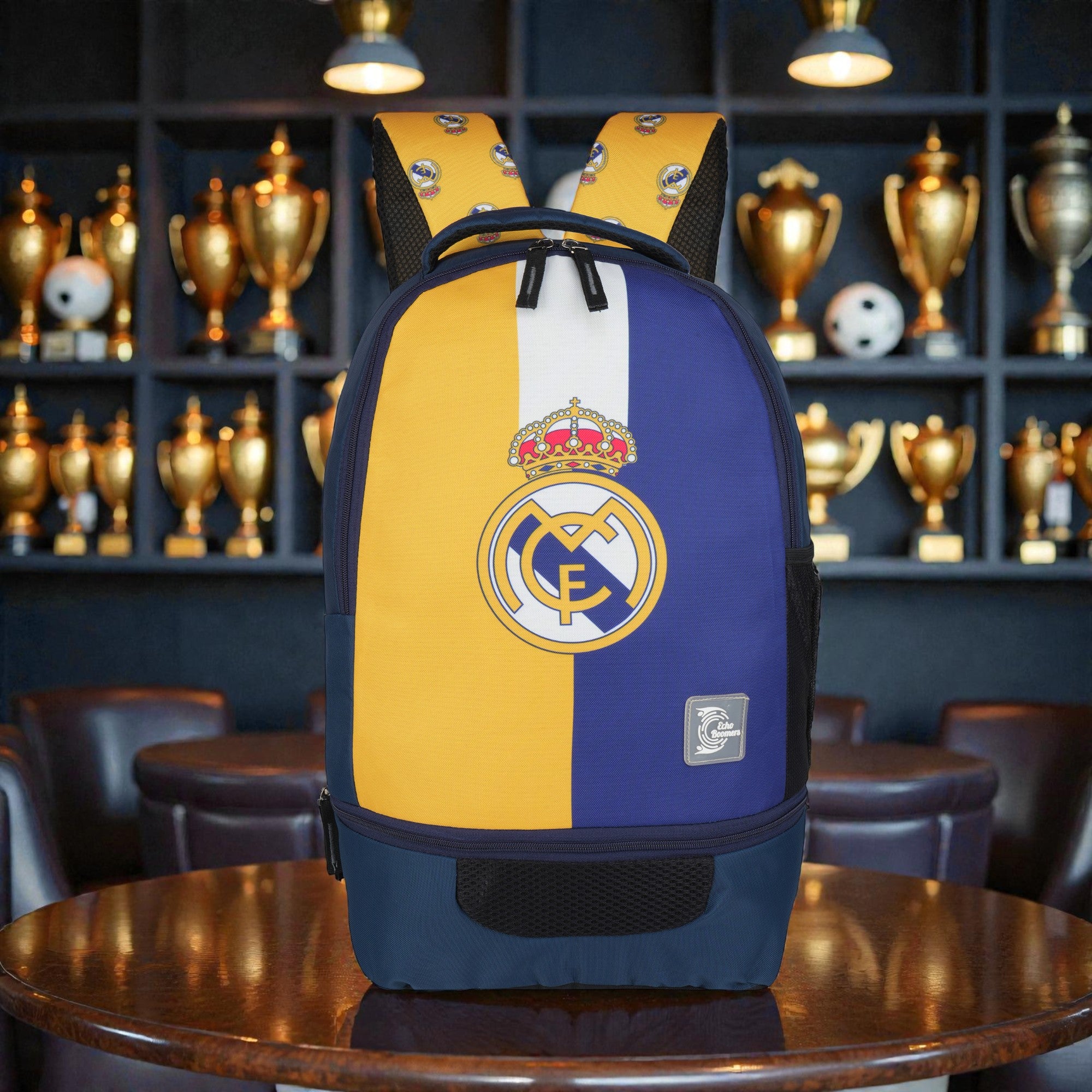 Echo Boomers Manchester United Sports Backpack with Separate Football Compartment | Student Sports Backpack with Adjustable Straps, Sturdy Handle & High Quality Zippers