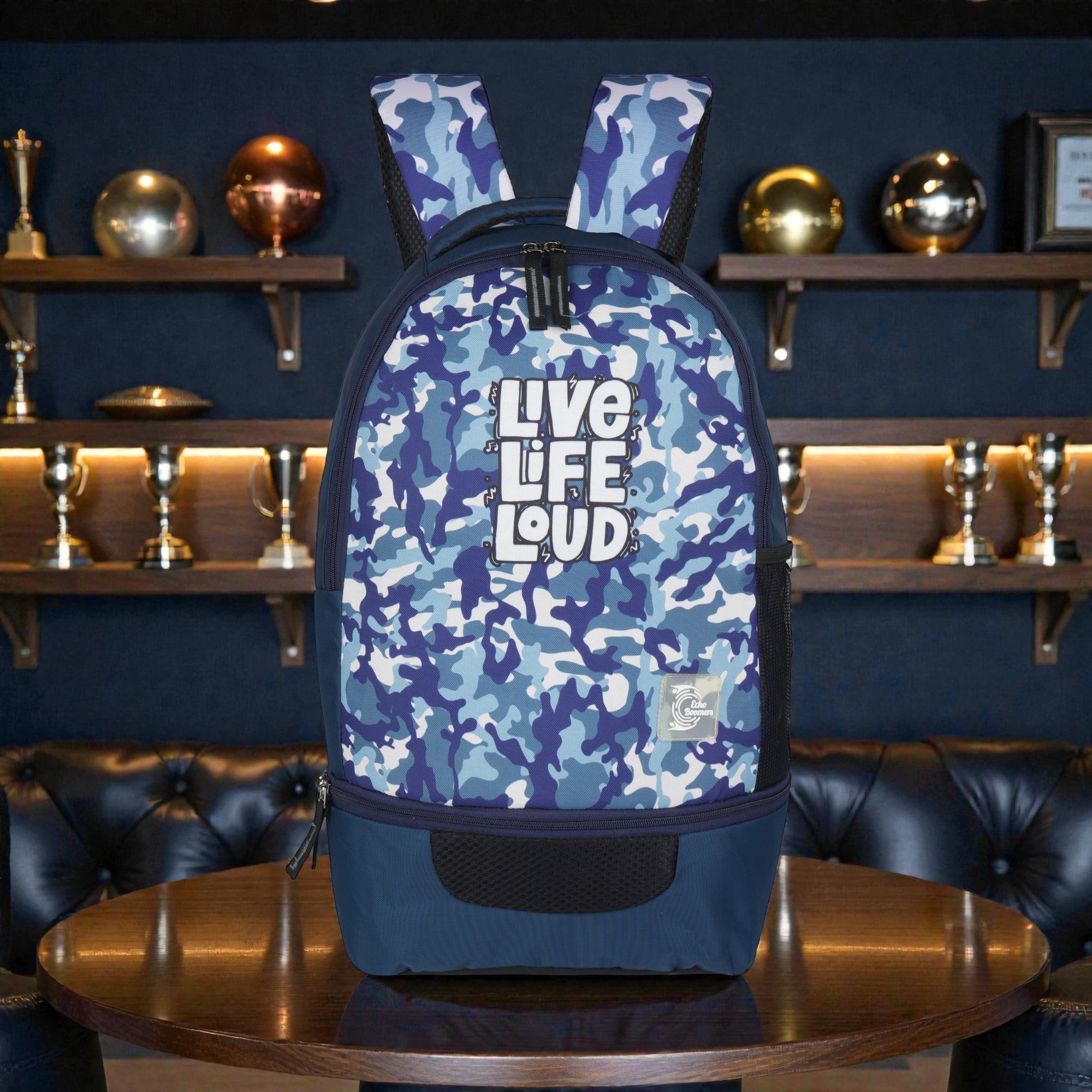 Echo Boomers Manchester United Sports Backpack with Separate Football Compartment | Student Sports Backpack with Adjustable Straps, Sturdy Handle & High Quality Zippers