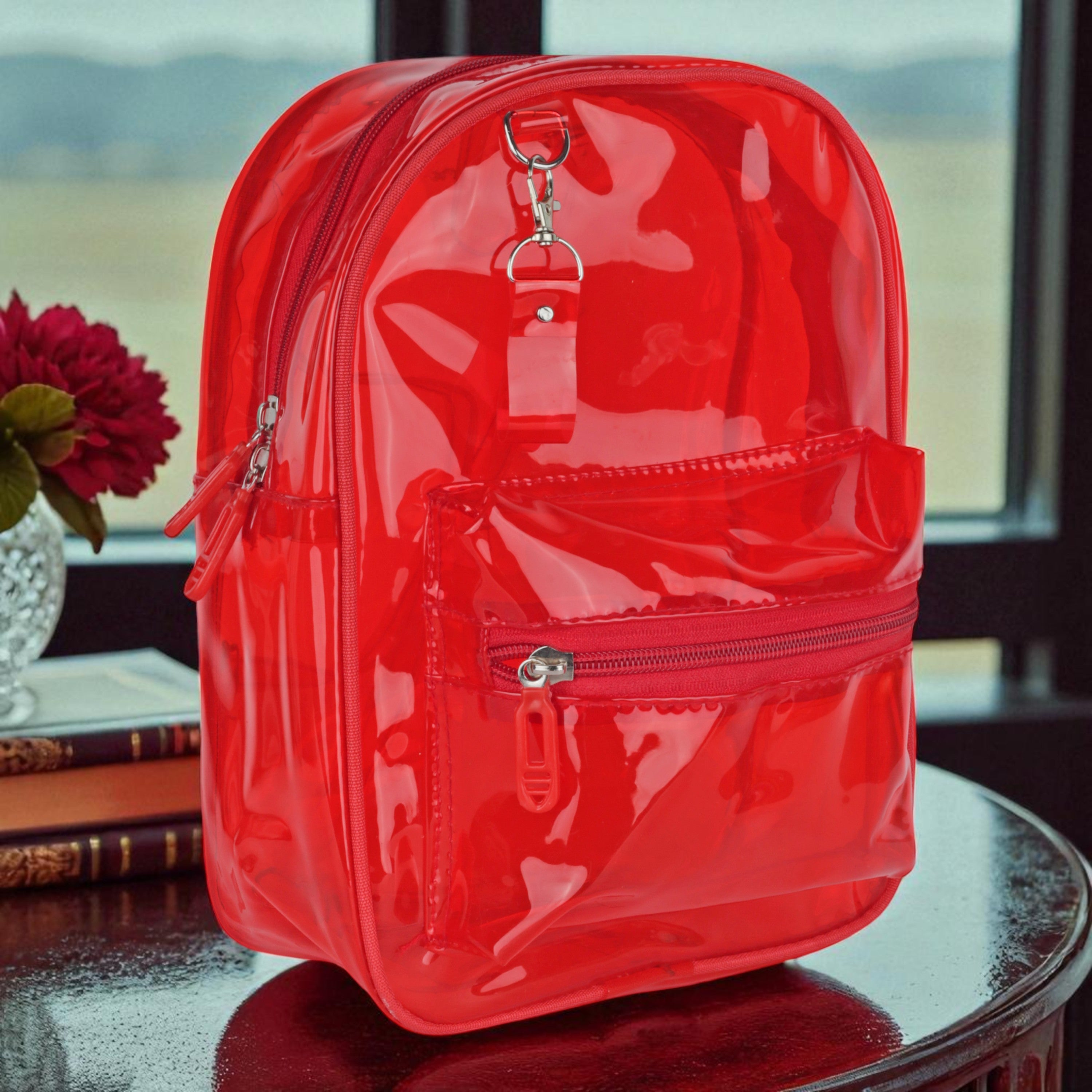 Echo Boomers Stylish Transparent Jelly Backpack | Trendy Neon Yellow Clear Bag | 50 GSM Waterproof PVC School, College & Travel Backpack with Front Zipper Pocket