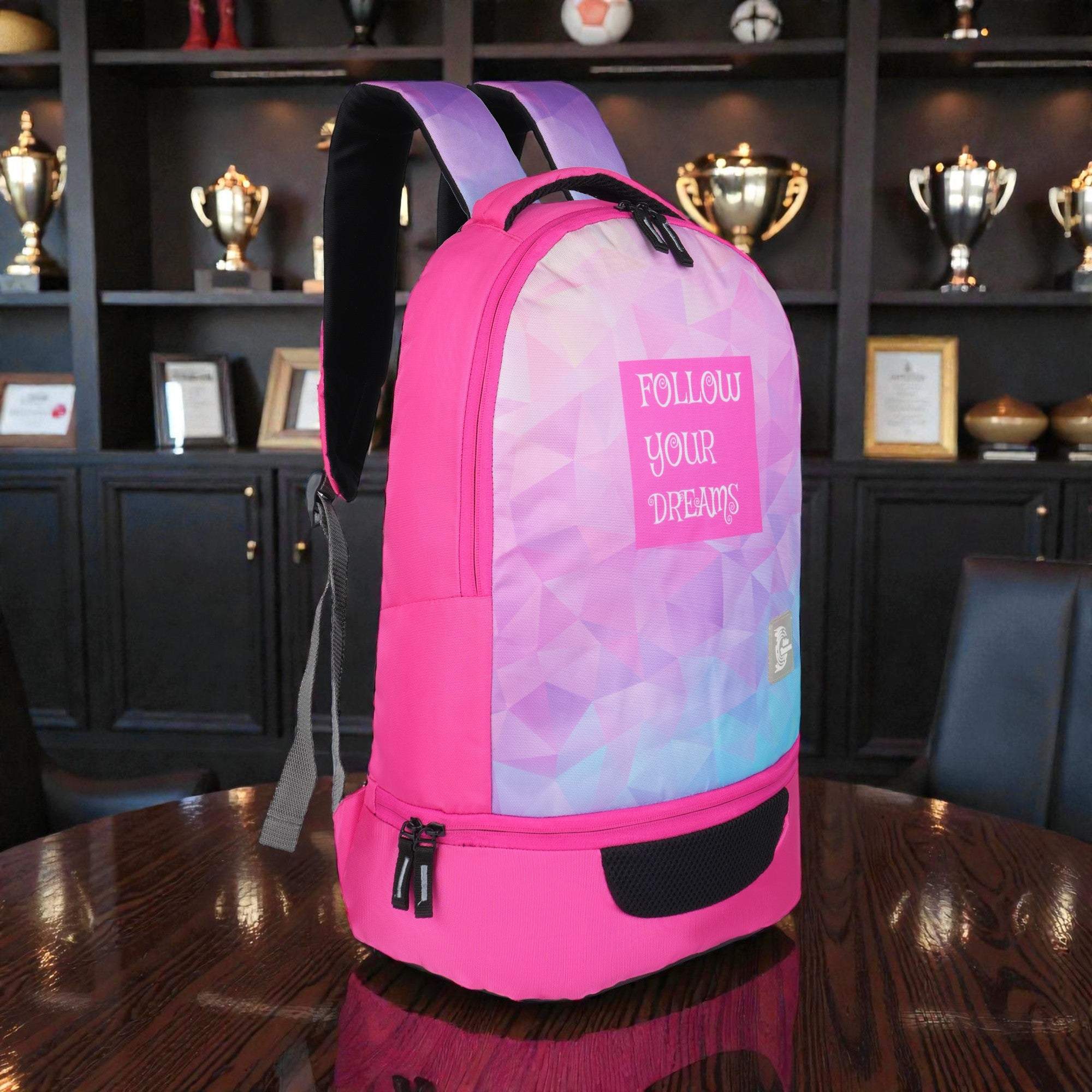 Echo Boomers Manchester United Sports Backpack with Separate Football Compartment | Student Sports Backpack with Adjustable Straps, Sturdy Handle & High Quality Zippers