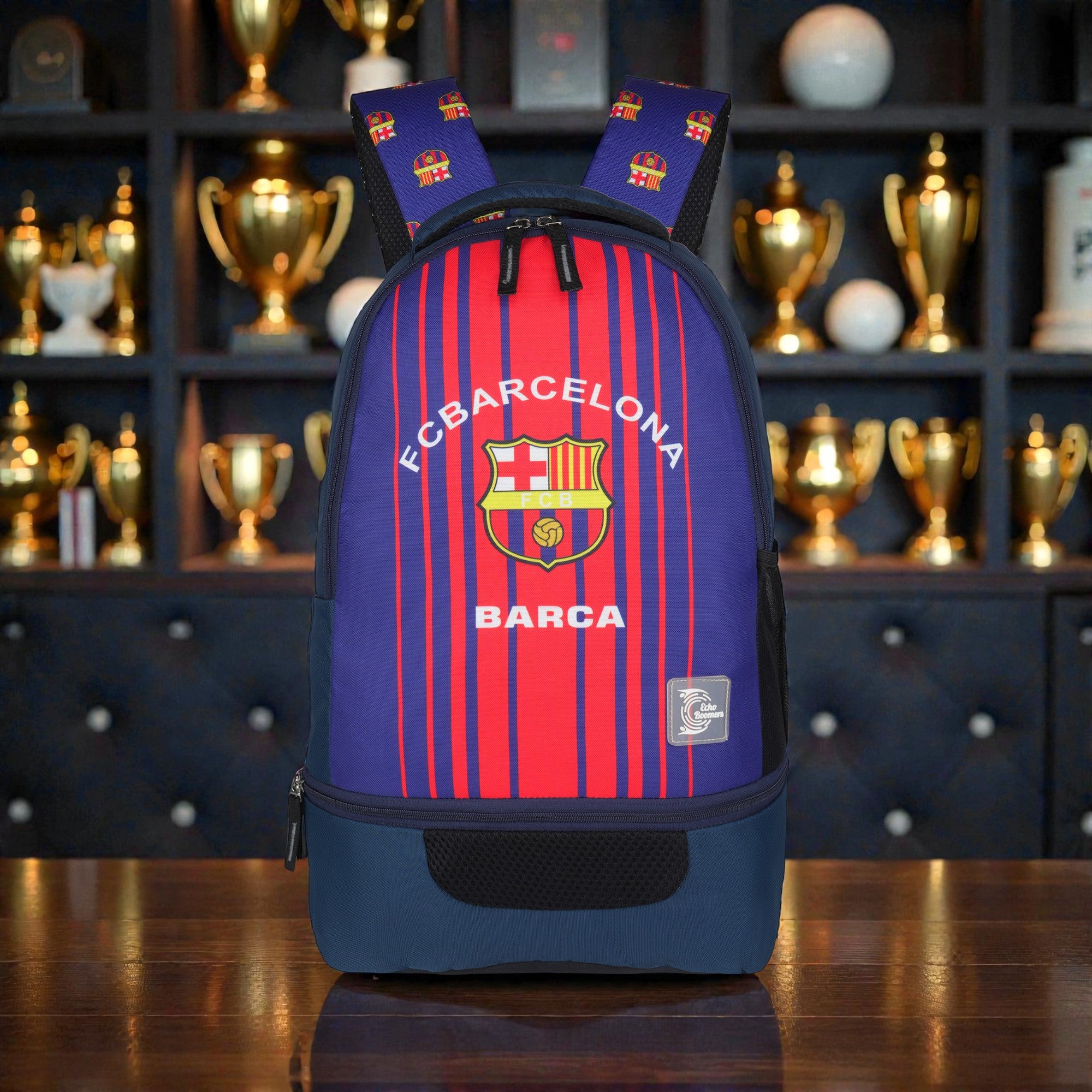 Echo Boomers Manchester United Sports Backpack with Separate Football Compartment | Student Sports Backpack with Adjustable Straps, Sturdy Handle & High Quality Zippers