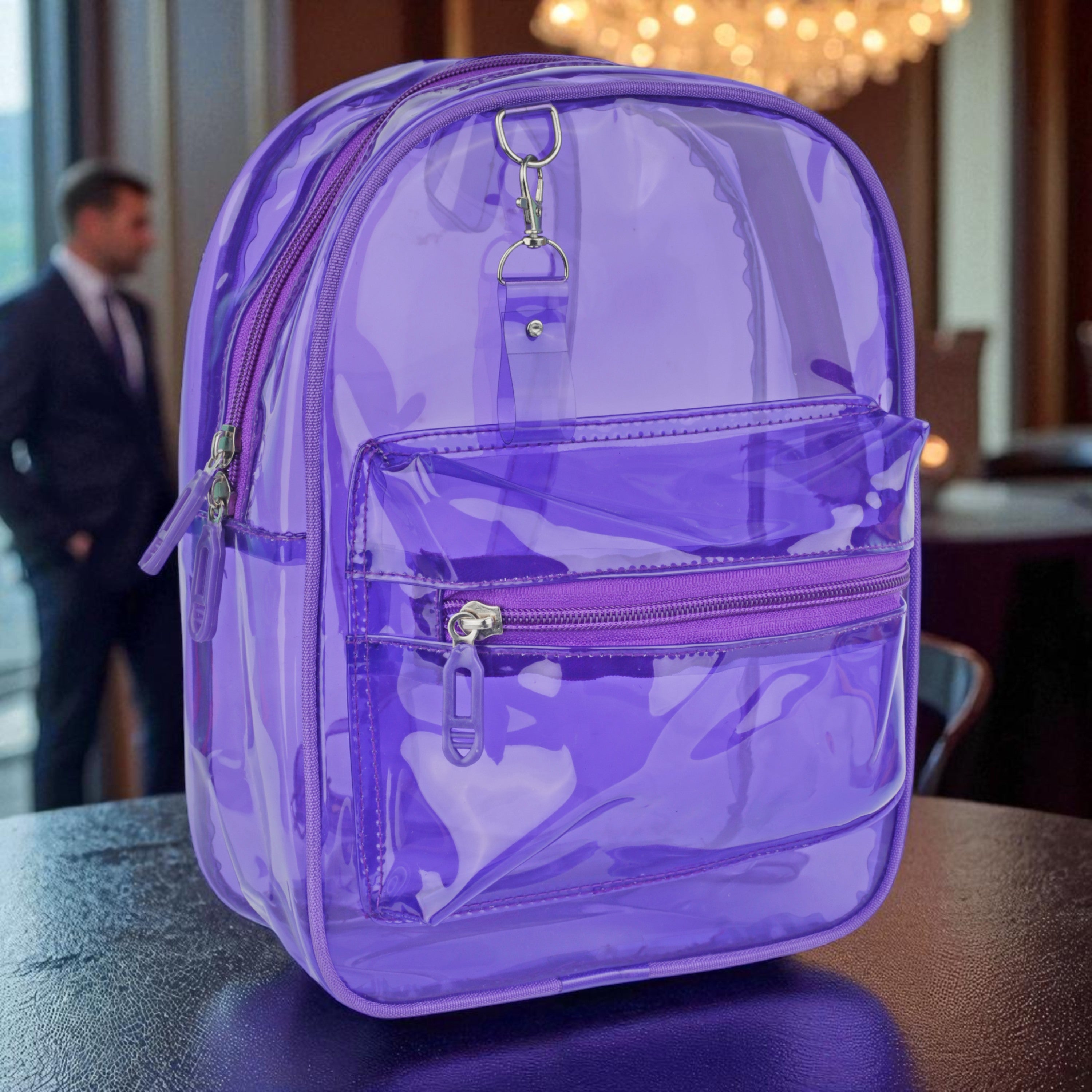 Echo Boomers Stylish Transparent Jelly Backpack | Trendy Neon Yellow Clear Bag | 50 GSM Waterproof PVC School, College & Travel Backpack with Front Zipper Pocket