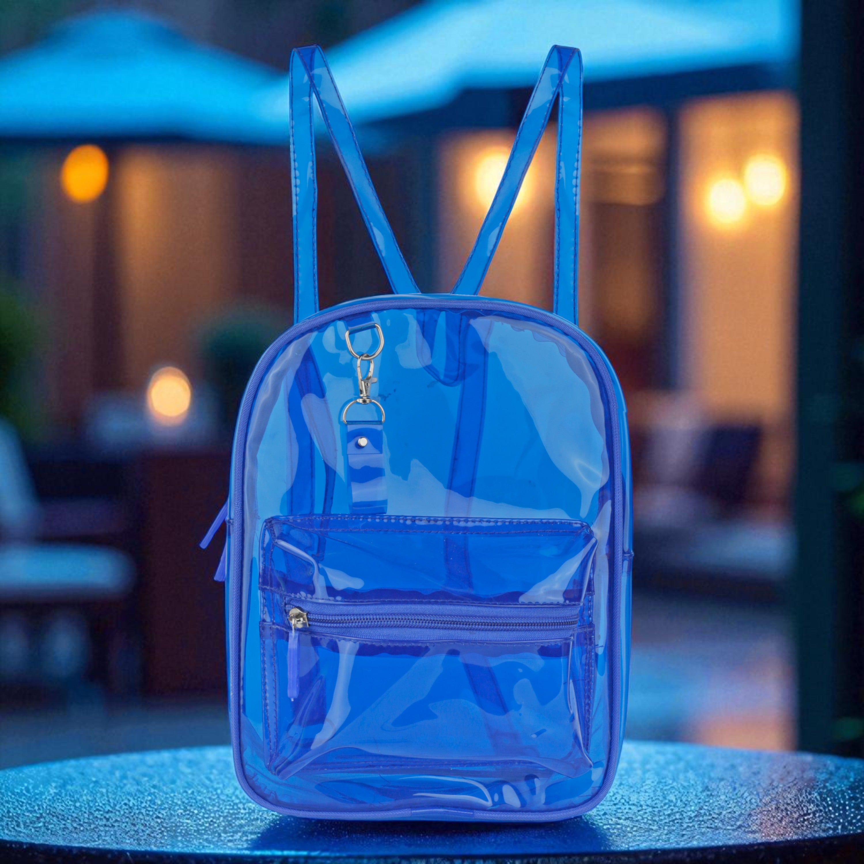 Echo Boomers Stylish Transparent Jelly Backpack | Trendy Neon Yellow Clear Bag | 50 GSM Waterproof PVC School, College & Travel Backpack with Front Zipper Pocket