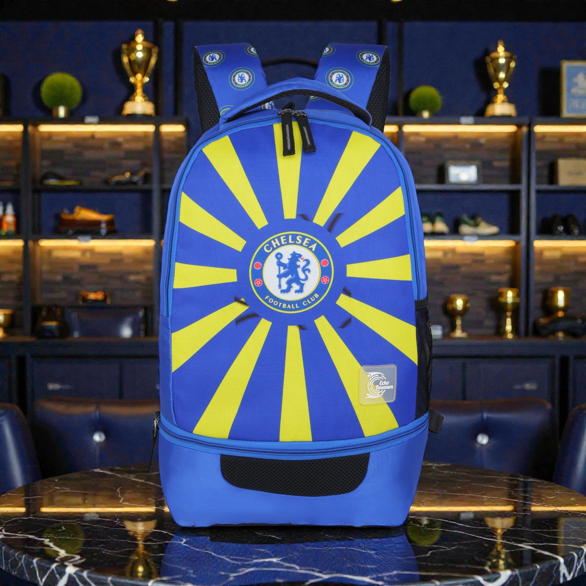 Echo Boomers Manchester United Sports Backpack with Separate Football Compartment | Student Sports Backpack with Adjustable Straps, Sturdy Handle & High Quality Zippers