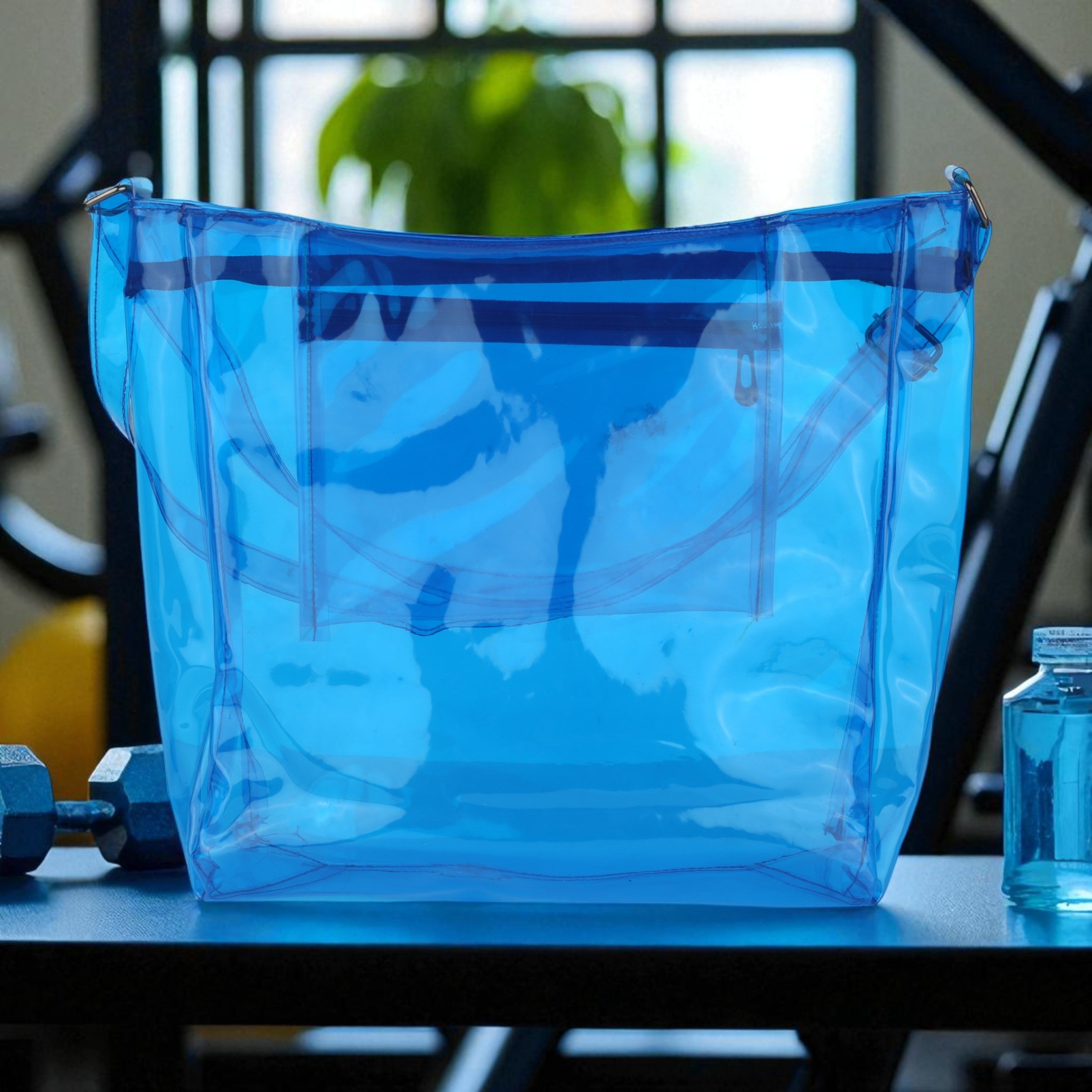Echo Boomers Transparent Shoulder Bag – Neon Orange, Pink, Green ,Purple, Yellow & Blue| Stylish, Spacious, Durable & Multipurpose PVC Tote