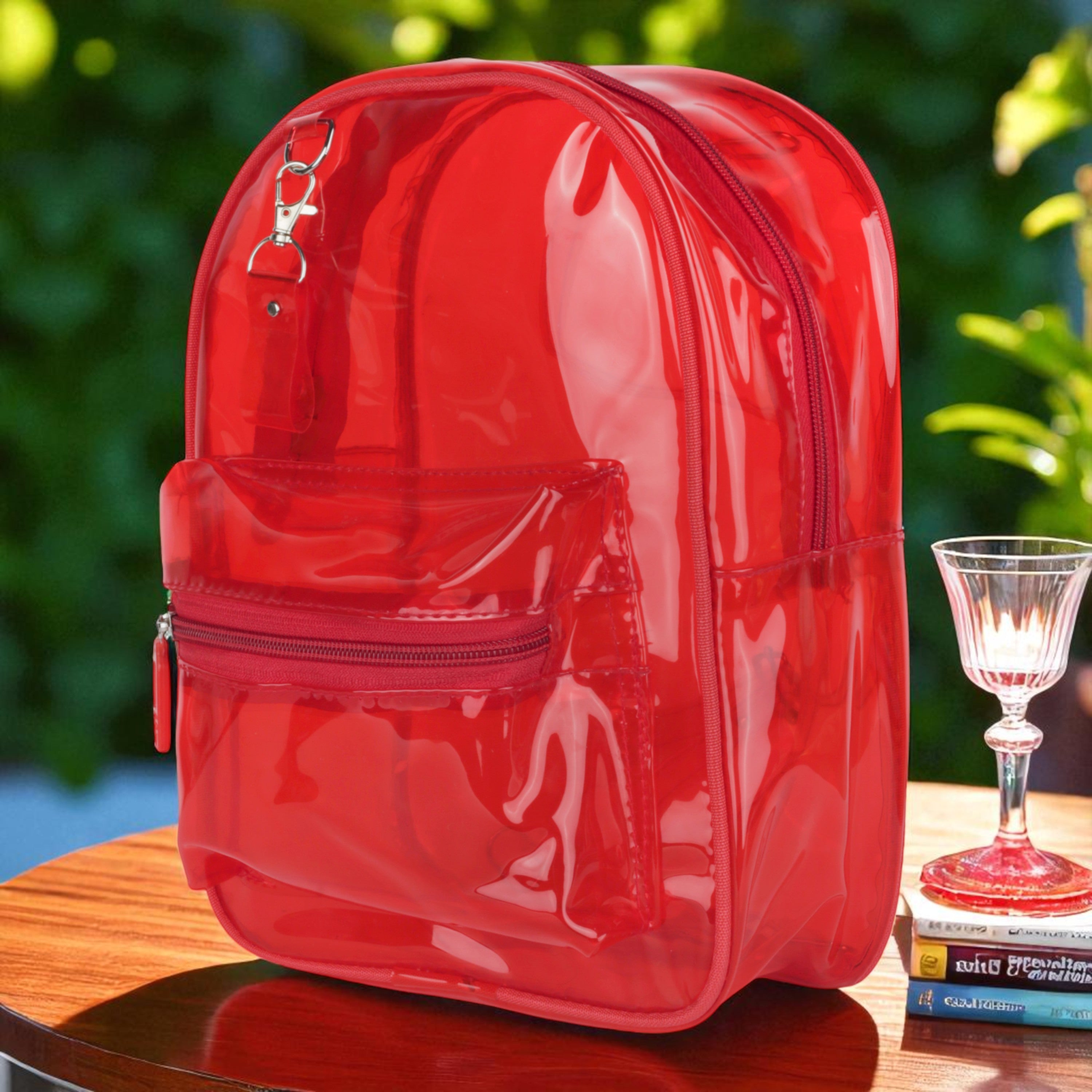 Echo Boomers Stylish Transparent Jelly Backpack | Trendy Neon  Clear Bag | 50 GSM Waterproof PVC School, College & Travel Backpack with Front Zipper Pocket