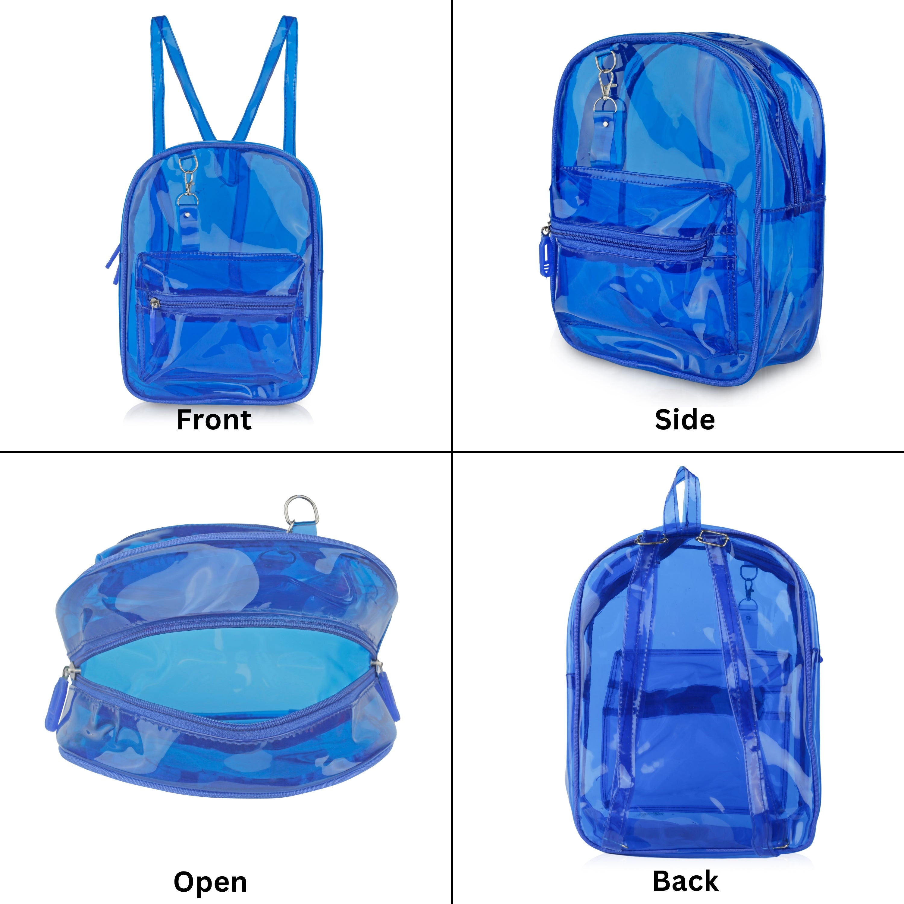 Echo Boomers Stylish Transparent Jelly Backpack | Trendy Neon Yellow Clear Bag | 50 GSM Waterproof PVC School, College & Travel Backpack with Front Zipper Pocket