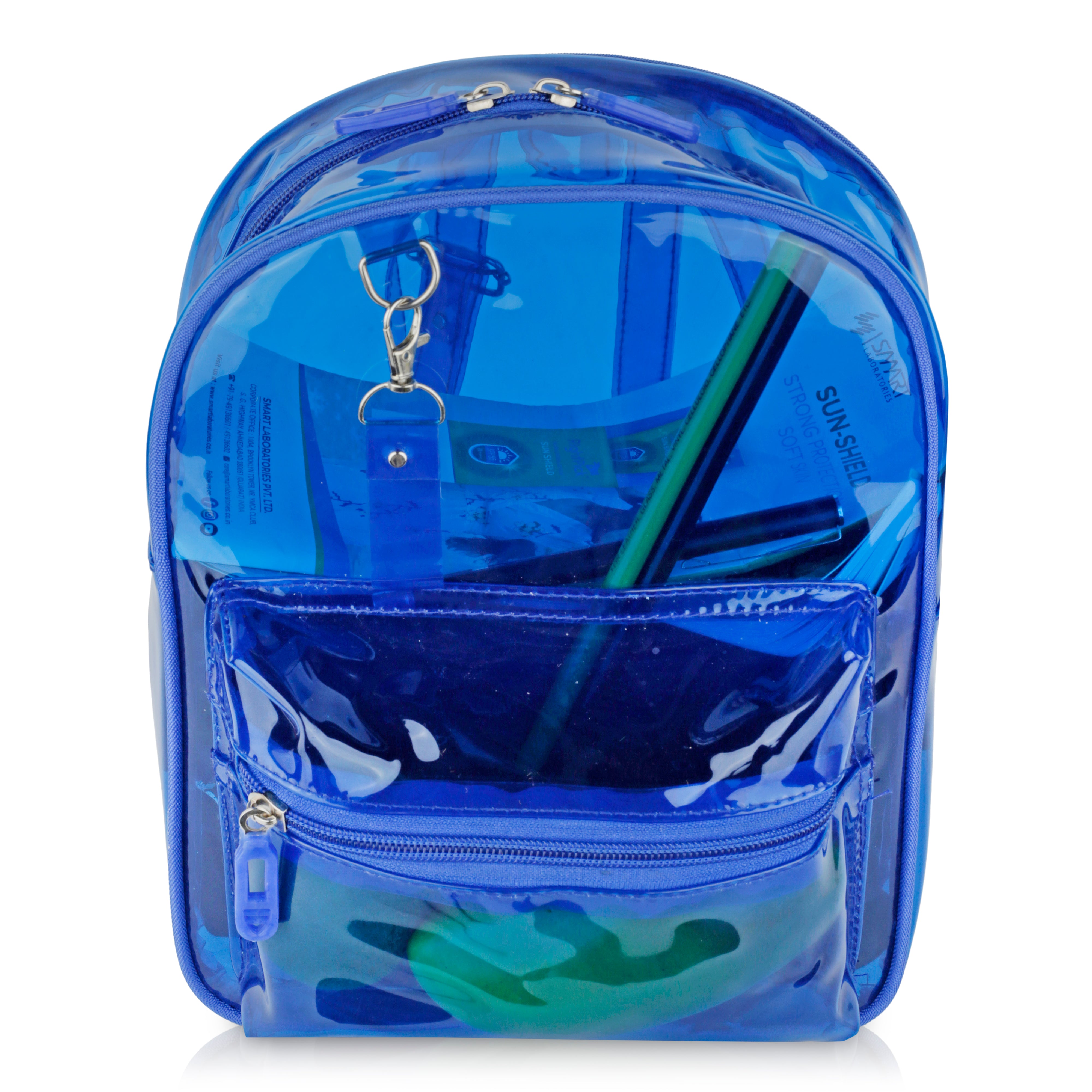 Echo Boomers Stylish Transparent Jelly Backpack | Trendy Neon Yellow Clear Bag | 50 GSM Waterproof PVC School, College & Travel Backpack with Front Zipper Pocket