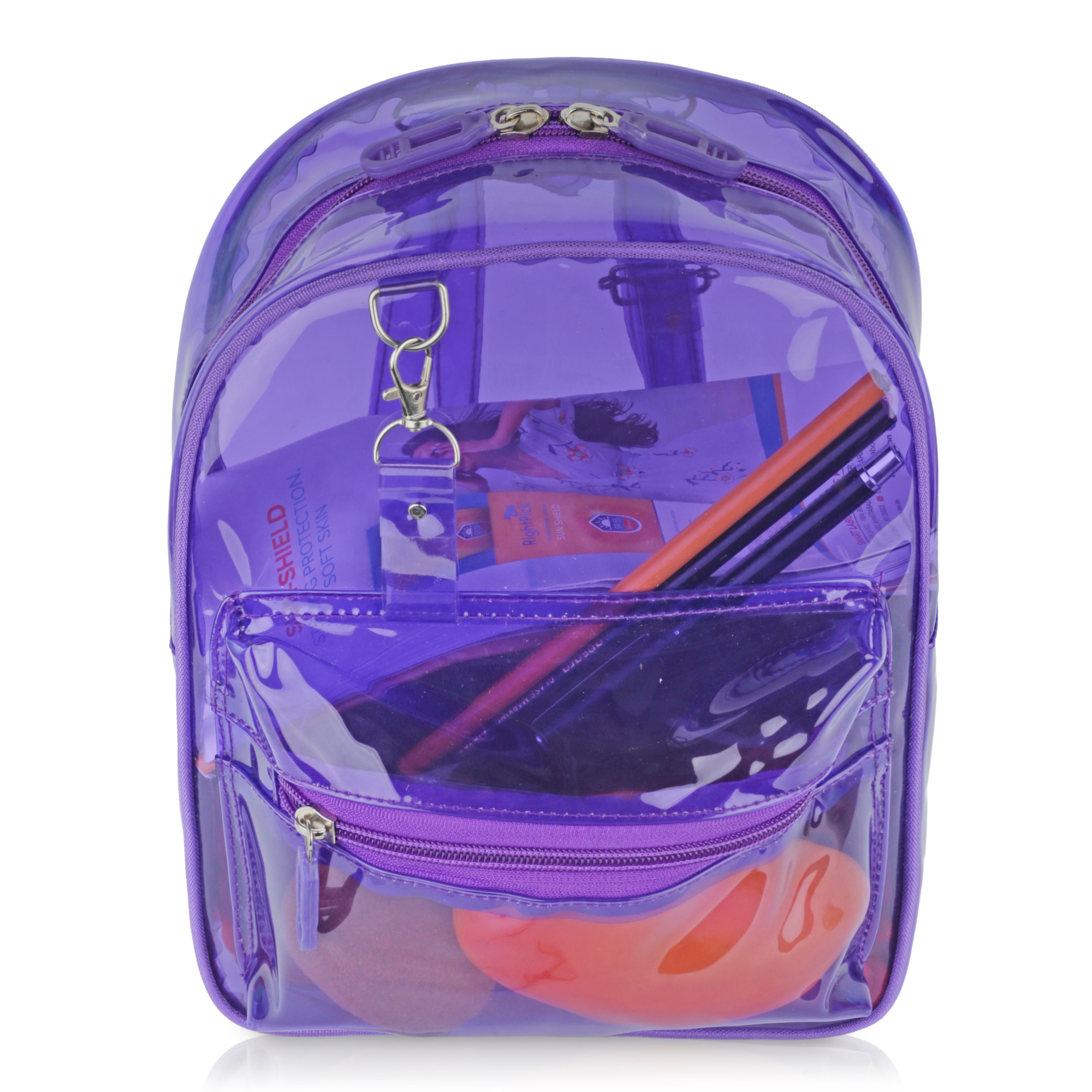 Echo Boomers Stylish Transparent Jelly Backpack | Trendy Neon Yellow Clear Bag | 50 GSM Waterproof PVC School, College & Travel Backpack with Front Zipper Pocket