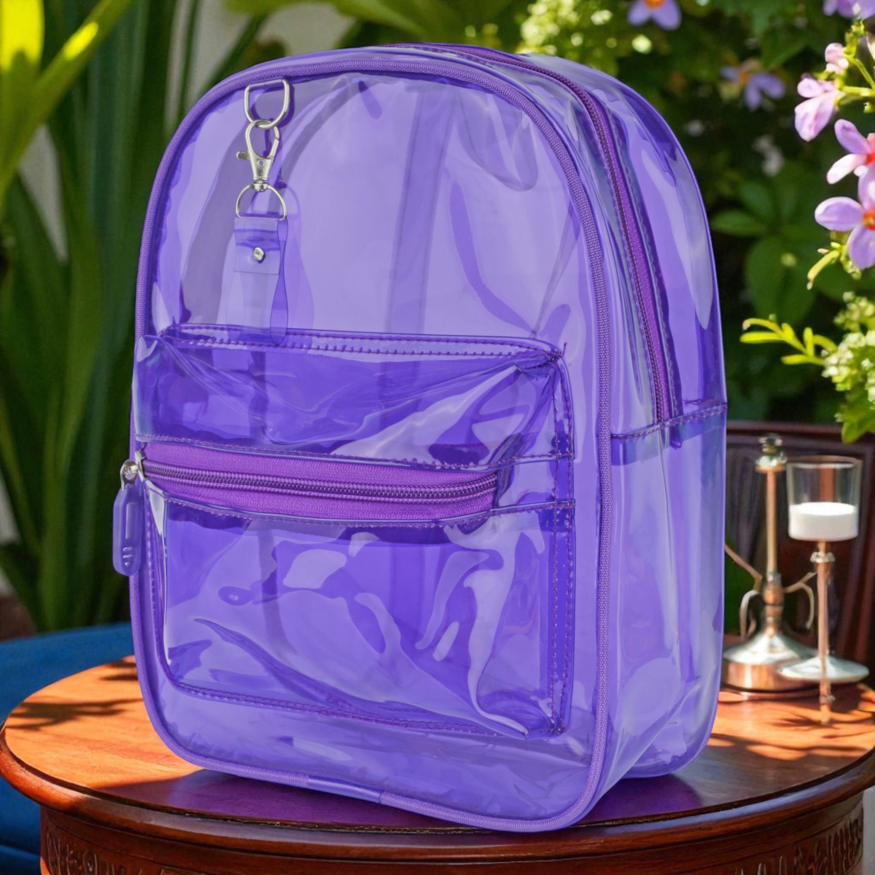 Echo Boomers Stylish Transparent Jelly Backpack | Trendy Neon  Clear Bag | 50 GSM Waterproof PVC School, College & Travel Backpack with Front Zipper Pocket