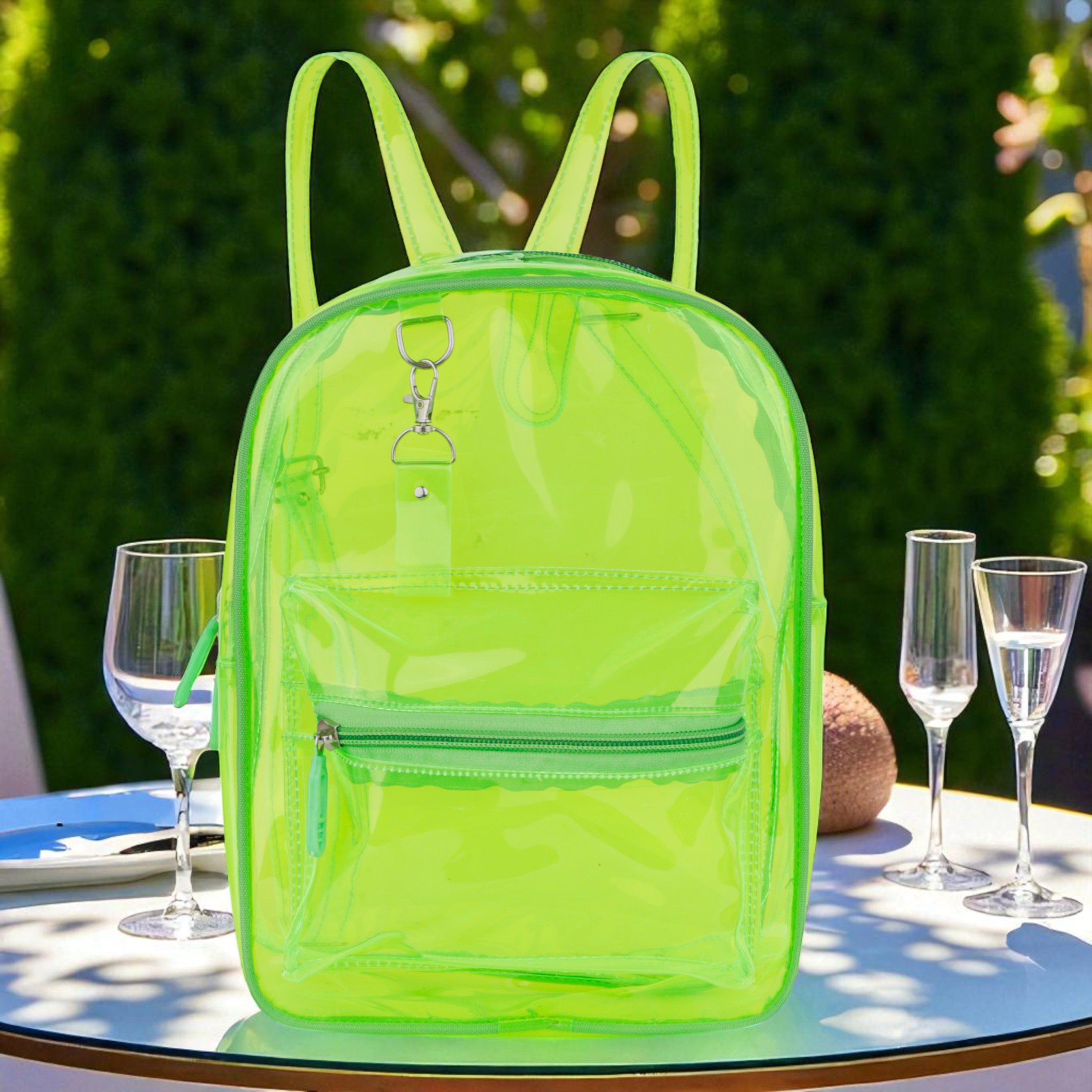 Echo Boomers Stylish Transparent Jelly Backpack | Trendy Neon  Clear Bag | 50 GSM Waterproof PVC School, College & Travel Backpack with Front Zipper Pocket