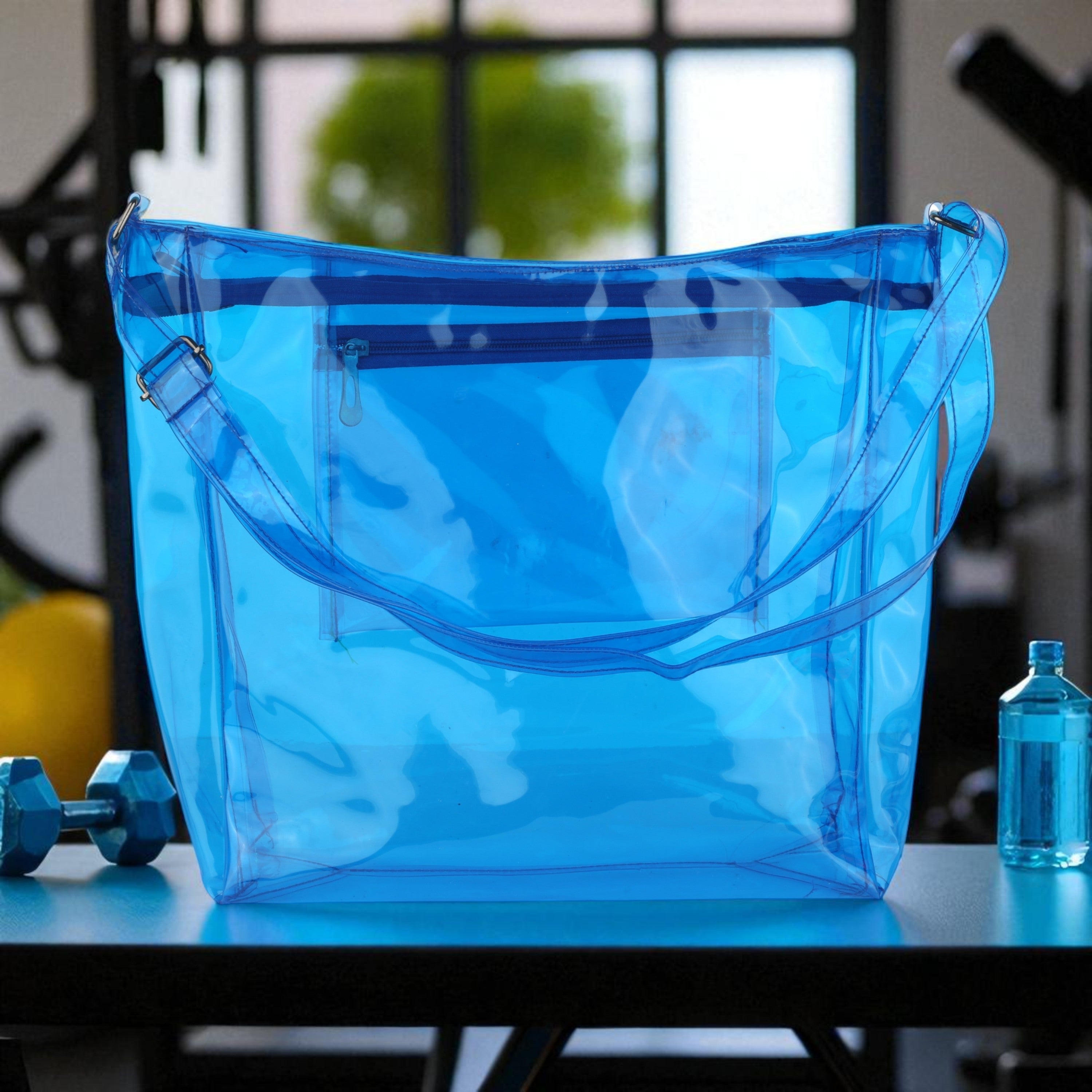 Echo Boomers Transparent Shoulder Bag – Neon Orange, Pink, Green ,Purple, Yellow & Blue| Stylish, Spacious, Durable & Multipurpose PVC Tote
