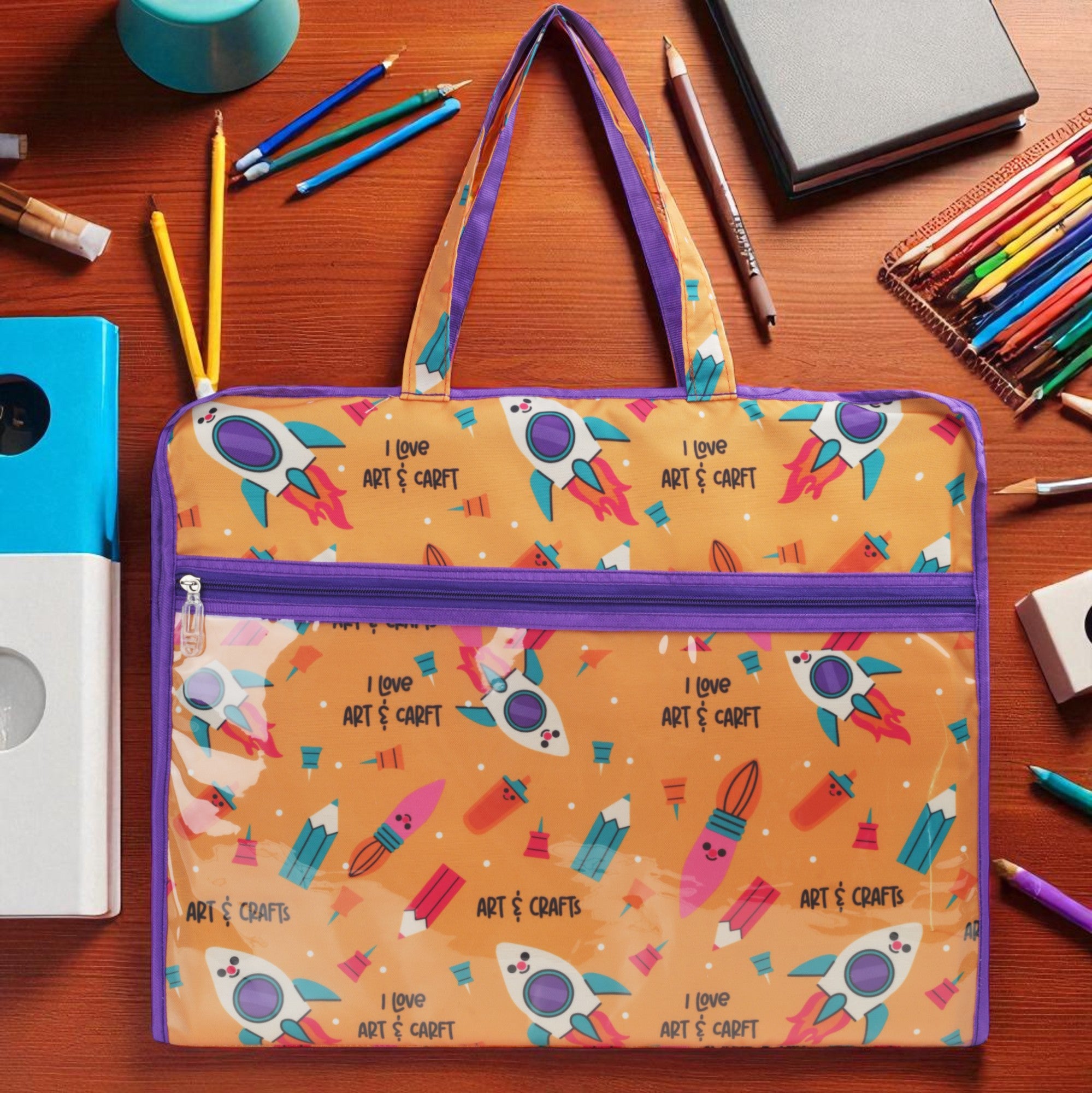 Echo Boomers Multipurpose Folder Bag | Stationery Organizer & Document File Bag with Multiple Compartments